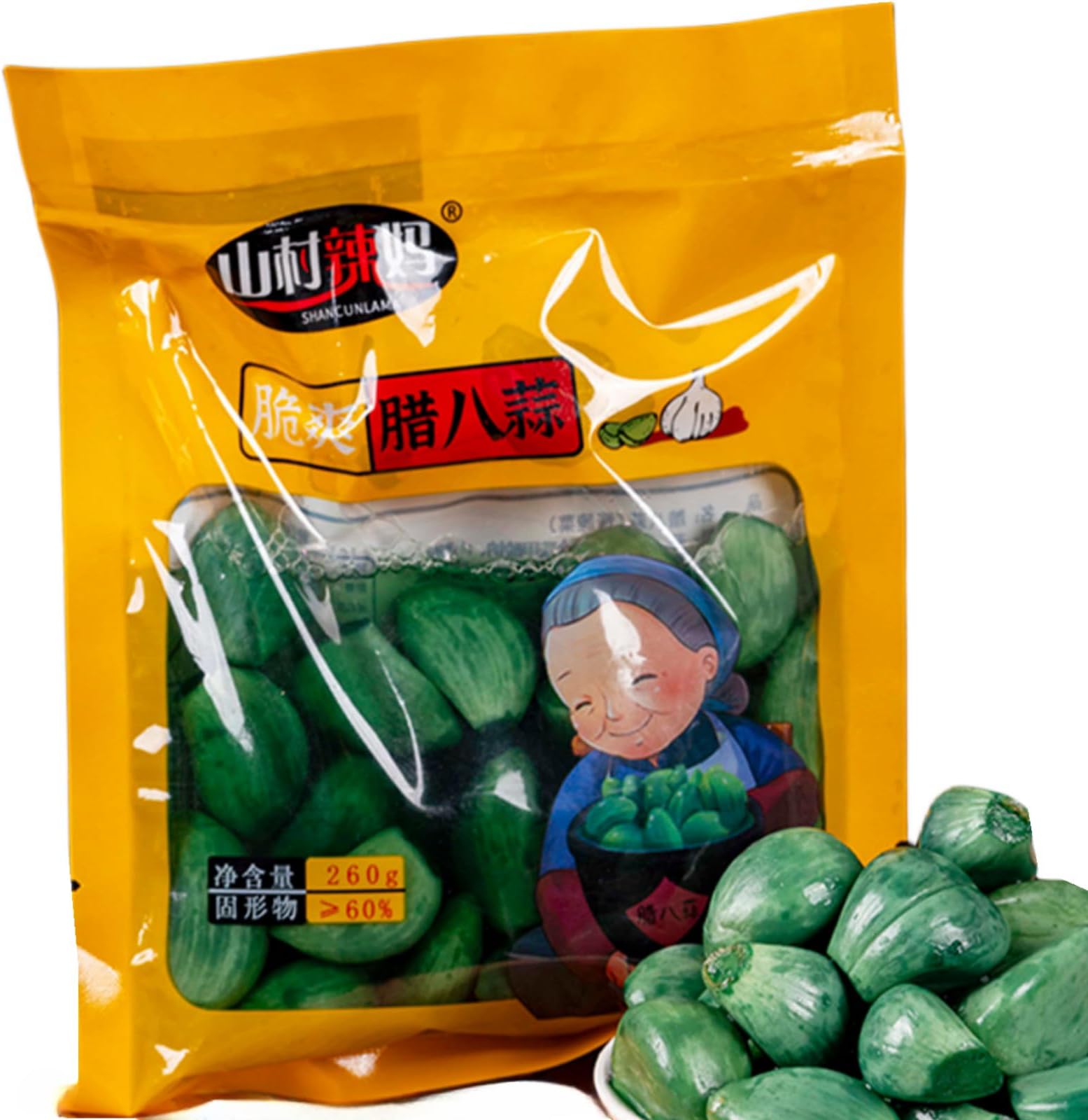 Laba Garlic, Jade Garlic, Fresh Green Garlic, Pickled Vegetable, Pickled with Vinegar, Pickled Garlic, Sugar Garlic, Sweet and Sour Garlic, Vegan,Chinese Snack,Shandong Specialty