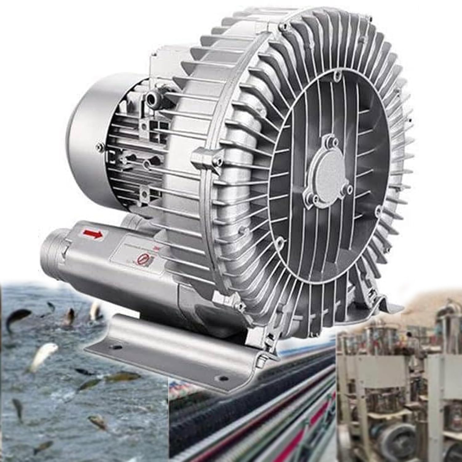 Jednofazowa turbina z pierścieniem gazowym z wentylatorem odśrodkowym, dmuchawa regeneracyjna do akwakultury, przemysłowa pompa próżniowa 220 V 50 Hz, komercyjna dmuchawa wirowa do nadmuchu powietrza