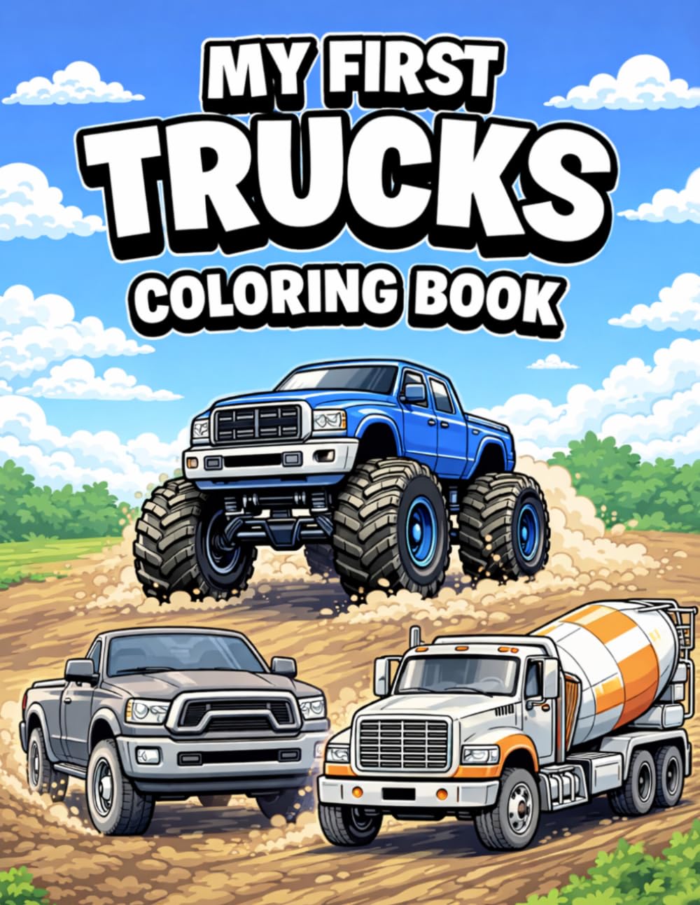 My First Trucks Coloring Book: Fun and Easy Truck Coloring Book for Kids Ages 3–6 | Monster Trucks, Fire Trucks, Construction Vehicles and More | Toddler and Preschool Activity Book (My First Series)