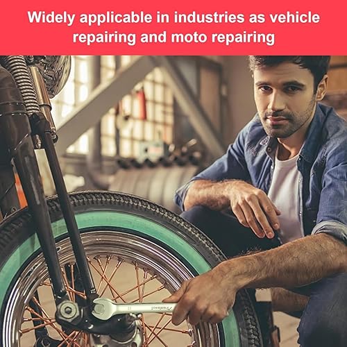 Miniatura 6 de Towallmark Juego de llaves de trinquete de 14 piezas, juego de llaves métricas de cabeza fija, métricas de 0.236-0.748 in, juego de llaves de