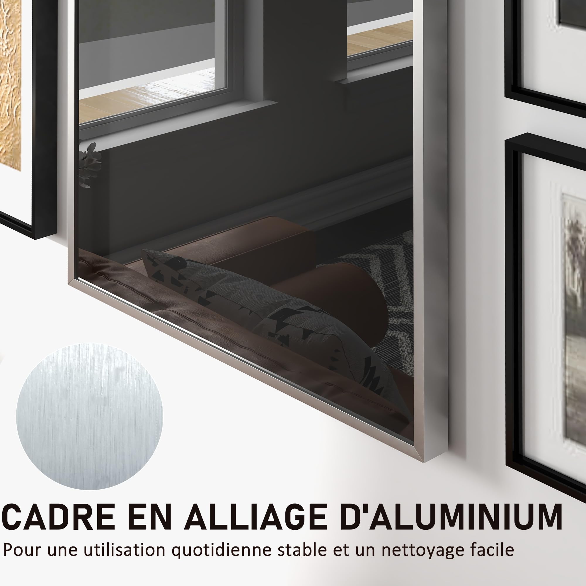 HOMCOM Frame Box T-Frame Cadre pour Maillot en Aluminium et Acrylique Protection UV, 70 x 90 cm