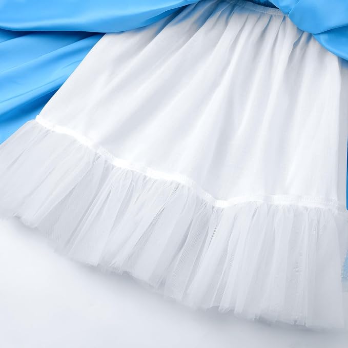 Disfraz infantil folklórico para niña azul 8-9 años miniatura 7