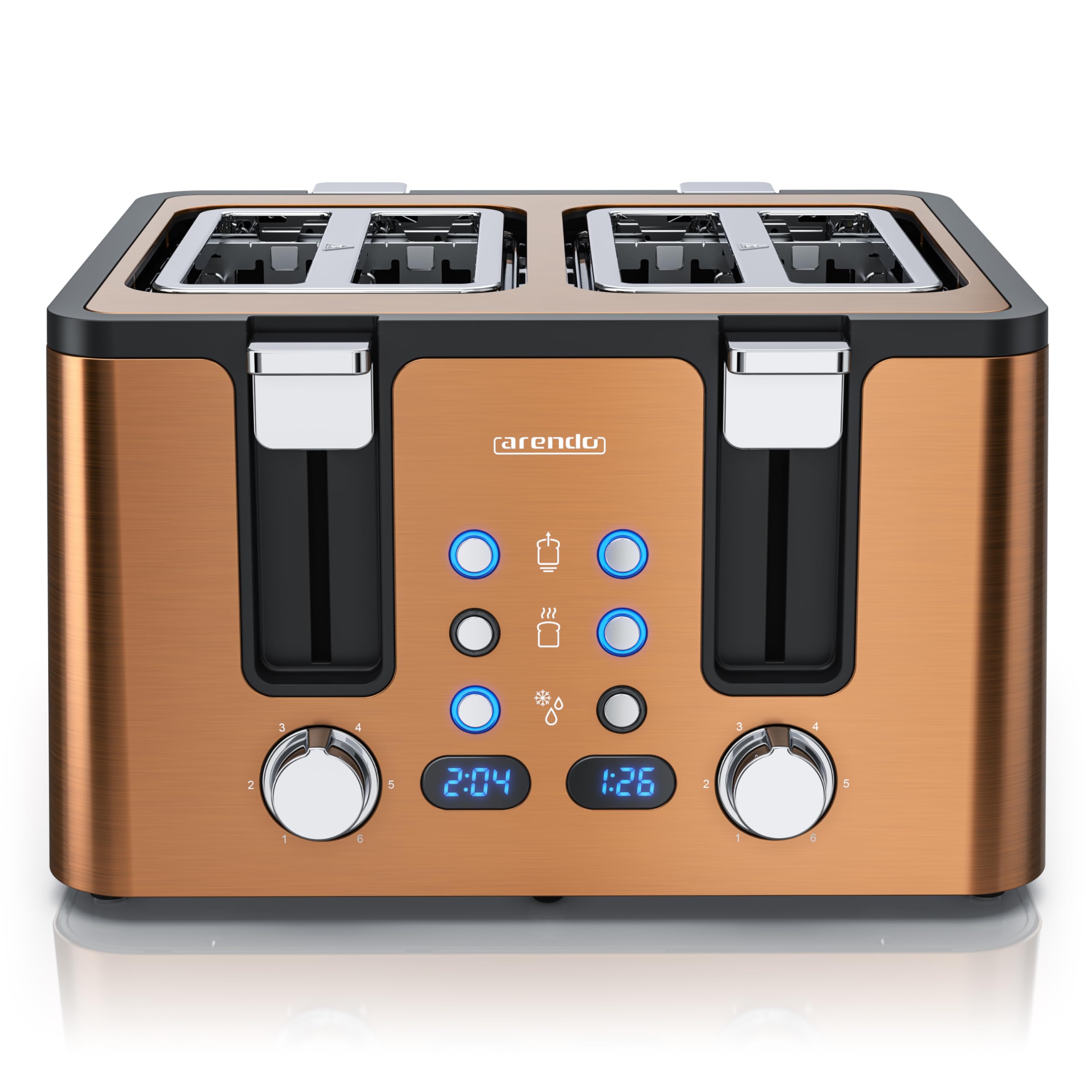 DE Arendo - Toaster 4 Scheiben Edelstahl