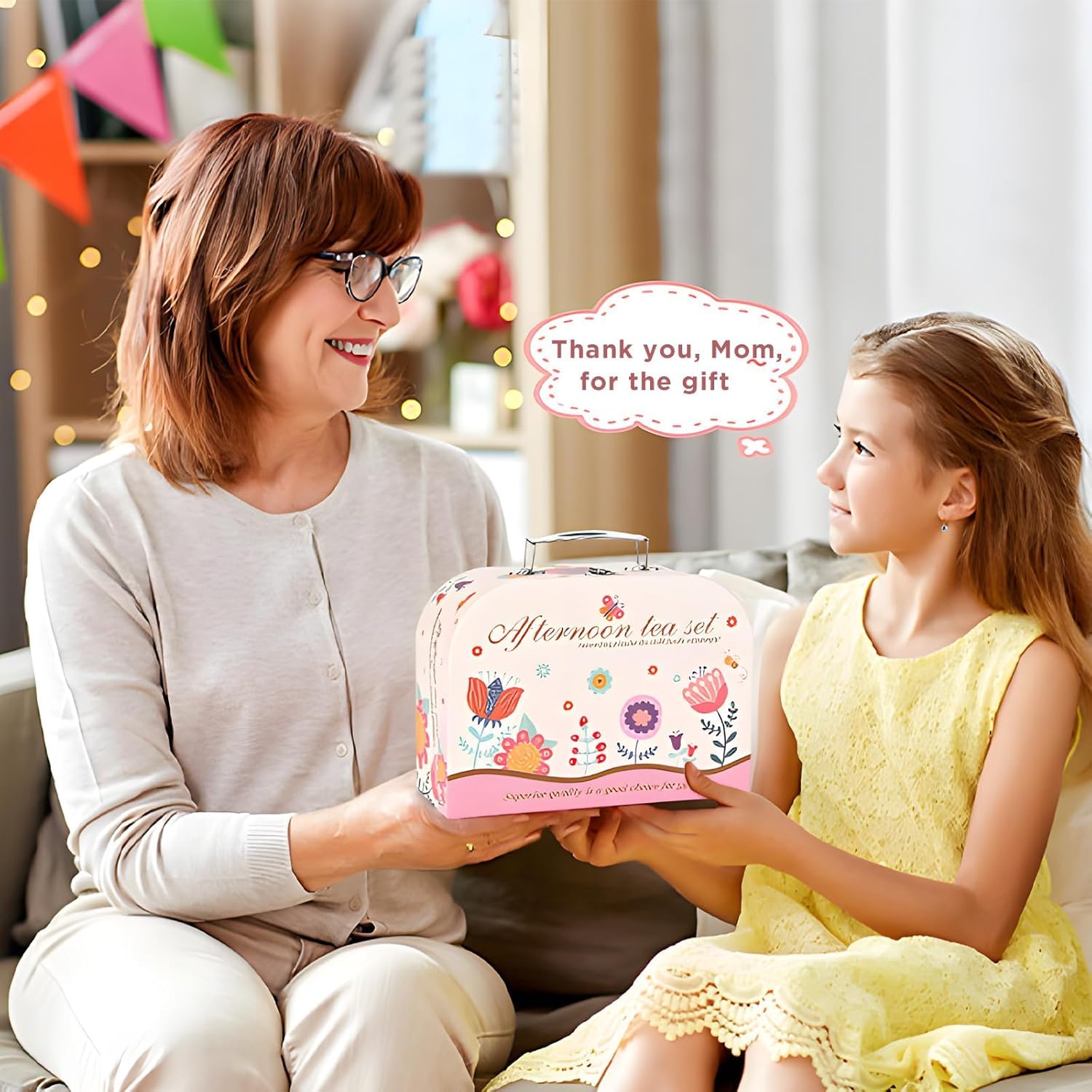 Teeservice Kinder, 46 Teile Puppengeschirr Kinderküche Tin Teekanne Set, Spielküche Zubehör für Kinder Küche Tee Party, Rollenspiele für Spielzeug Mädchen 3 4 5 6 7 Jahre Geschenkideen