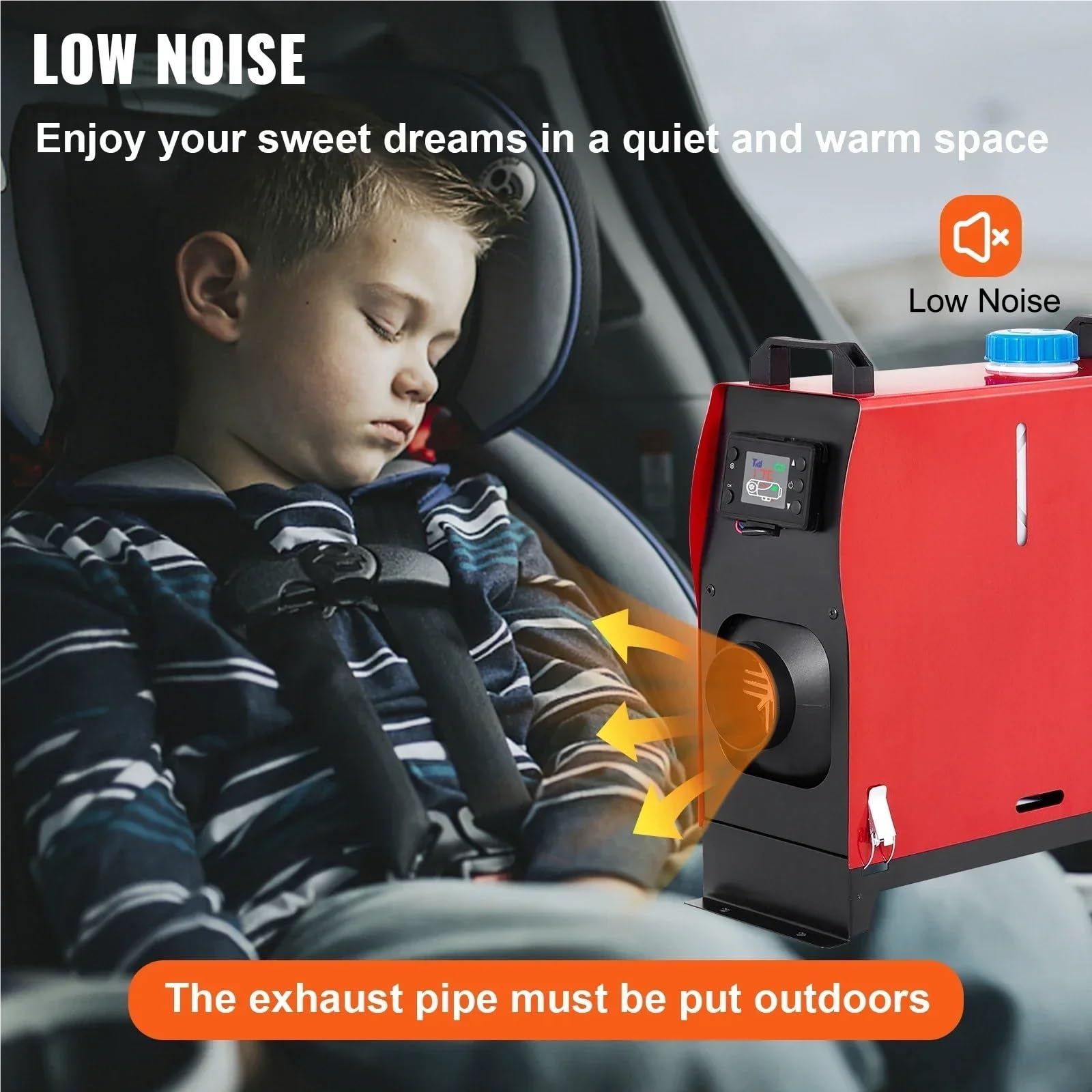 Nagrzewnica postojowa Ogrzewacz Powietrza Na Olej Napędowy 5/8 KW, Wielofunkcyjny, 12 V, Ogrzewanie Dalne Sterowanie Ogrzewaniem Na Olej Napędowy Z Przełącznikiem LCD nagrzewnica powietrza(5KW)