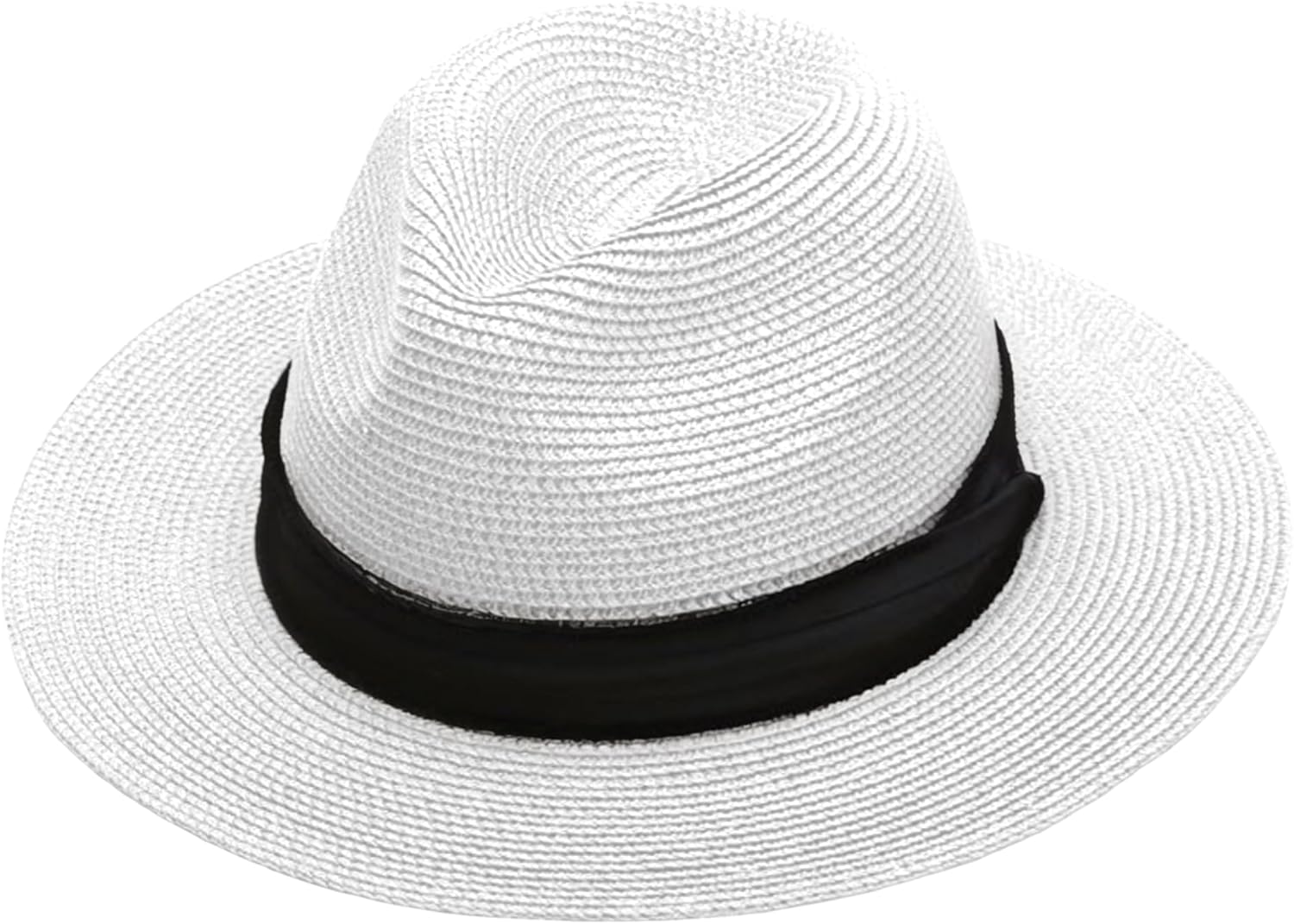 Panama Hat Sun Hat Straw Fedora Hat for Men Women Wide Brim Summer Beach Hat UV UPF 80+