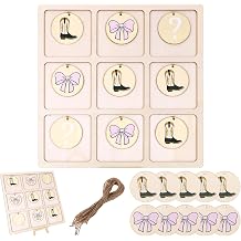 Gender Reveal Tic Tac Toe Board Game with 10 Game Chips 1 Twine and 1 Support Easel Boots or Bows Gender Reveal Decorations for Boy or Girl Party SupplieBoots or Bows