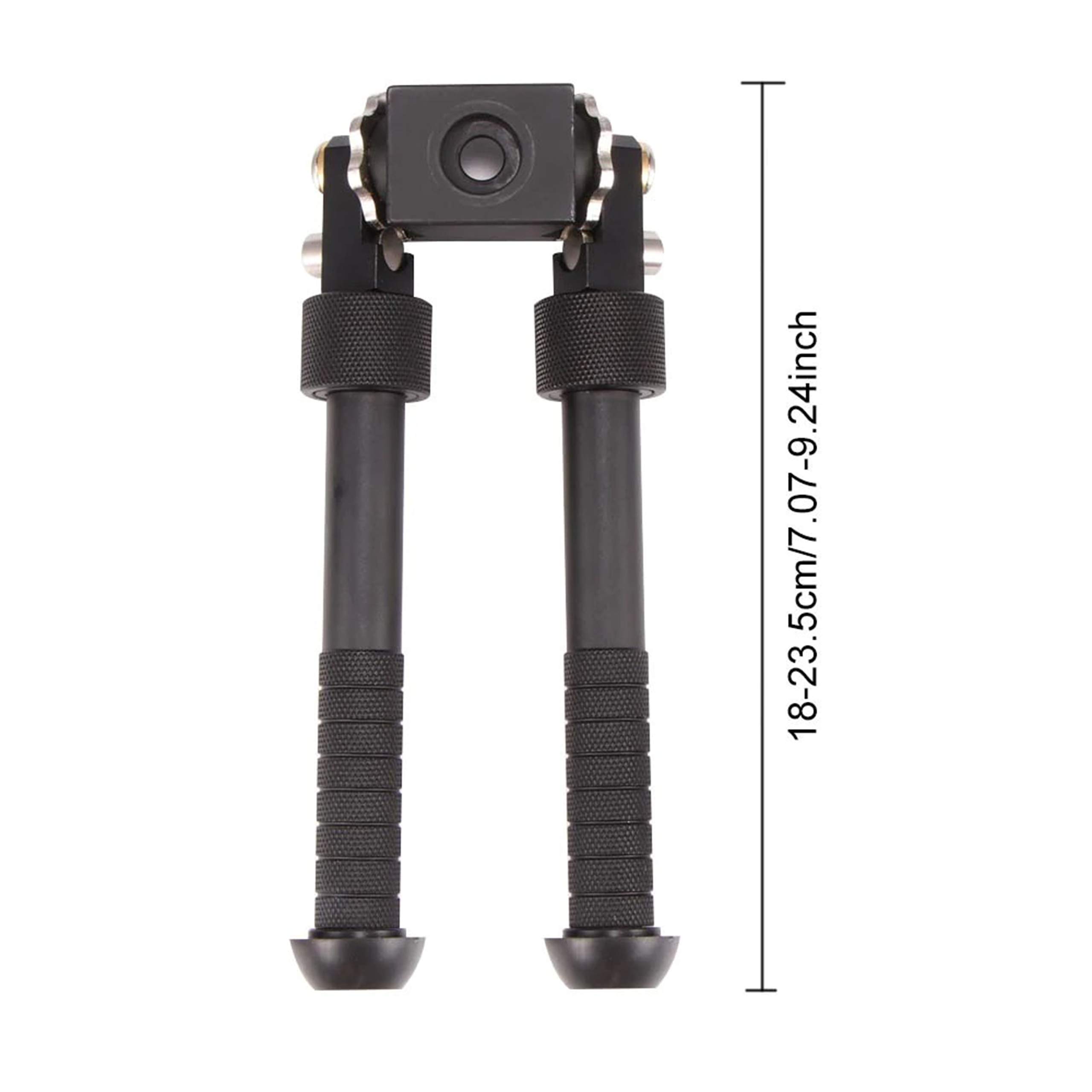 Bipode para Rifle V8 de Airsoft Tactico Full Metal Plegable 360º para Caza con Rail Picatinny 20mm Giratorio con Base Antideslizante Ajustable 6/9 Pulgadas 5 Niveles de Altura