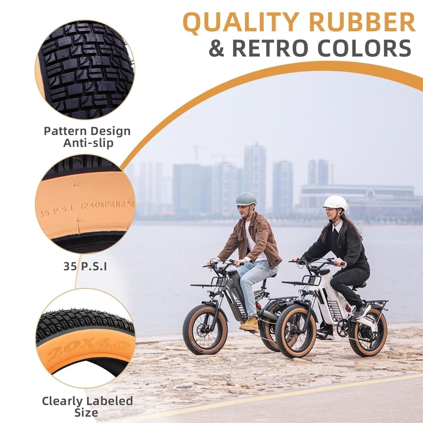 20x4.0/26x4.0 Pollici Pneumatici Fat Antiforatura | Gomma Tubeless Ready for Tutti i Terreni con Battistrada Profondo | Compatibili con Tricicli Elettrici da Montagna e da Neve(20x4.0 in)