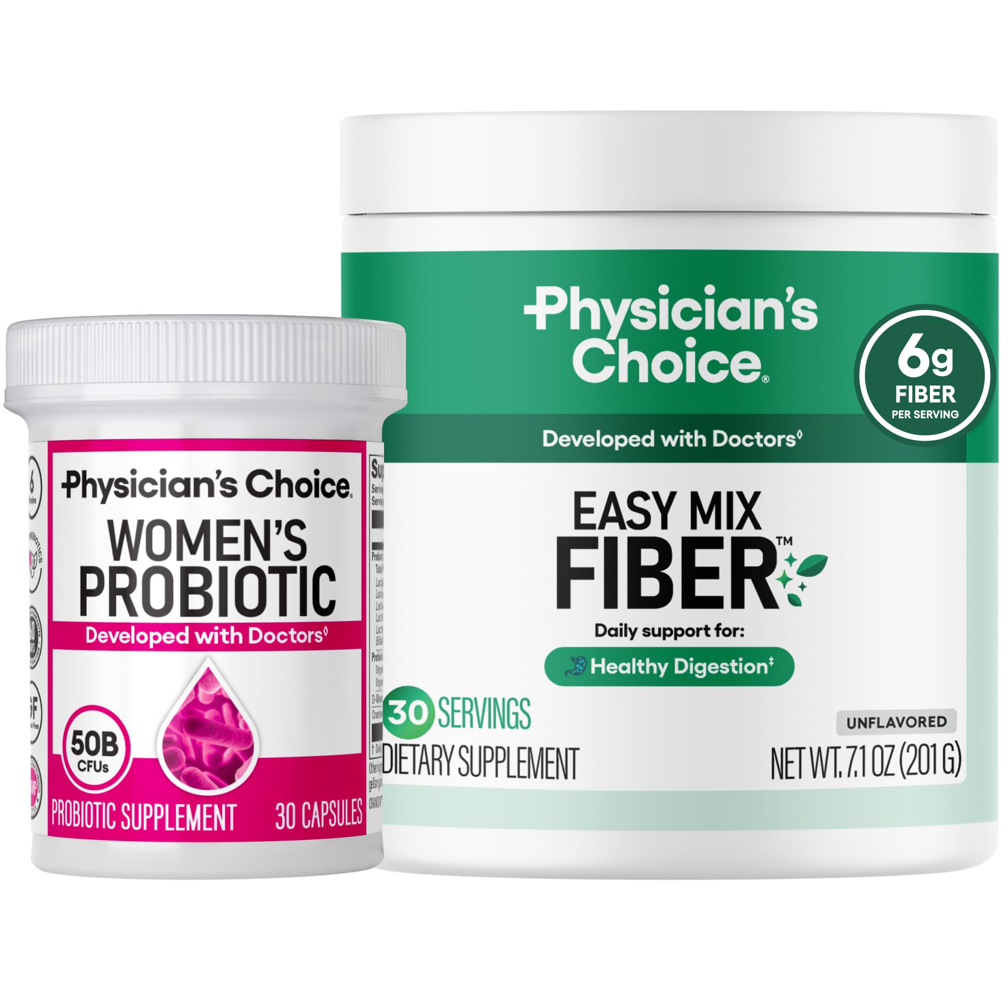 Physician's CHOICE Women's Probiotic 30 Count + Easy Mix Fiber Bundle