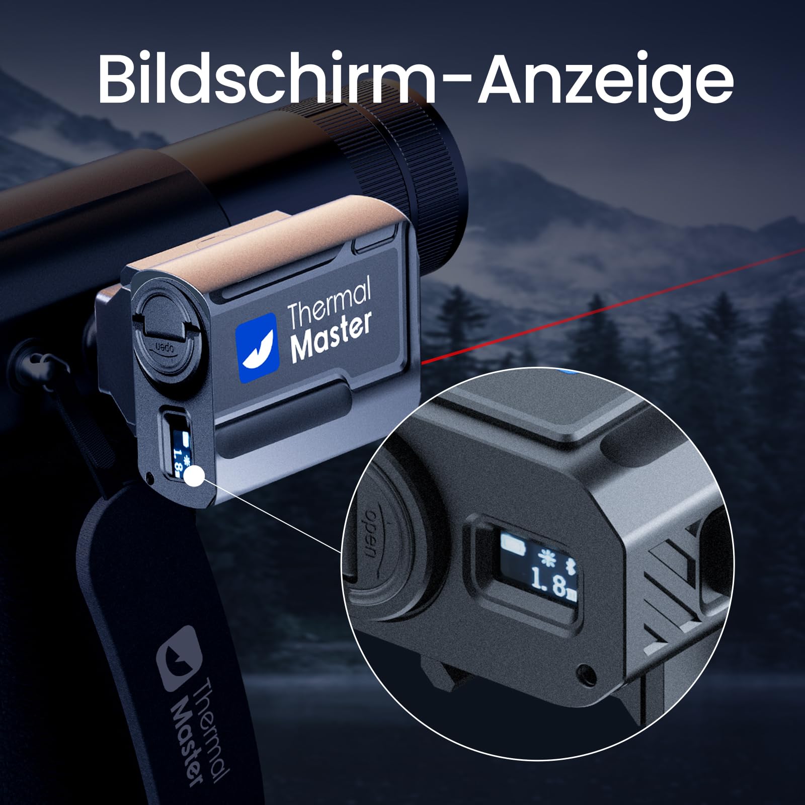 Thermal Master Laser Entfernungsmesser für Nachtjagd 600 m kontinuierlicher Messbereich 0,1 m hohe Präzision Geeignet für T2 Max X3 Wärmebildmonokulare