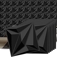 laapee 33 Pack Black 3D Wall Panels 12x12 PVC Tiles - Waterproof Cuttable Modern Textured Wall Art for TV Wall Game Room, Covers 33 Sq Ft