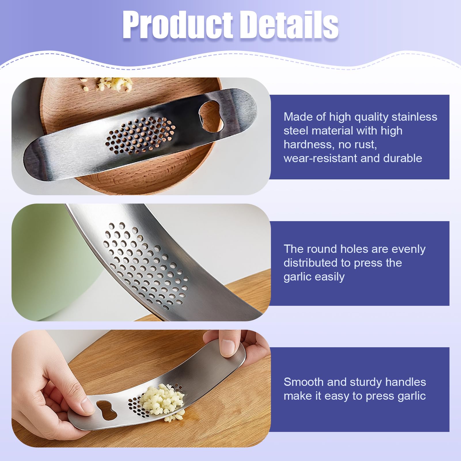 Presse-ail Facile Nettoyage Presse-Ail Et Éplucheur En Acier Inoxydable - 2 Pièces - Design Bascule - Facile à Nettoyer Presse-ail Inox