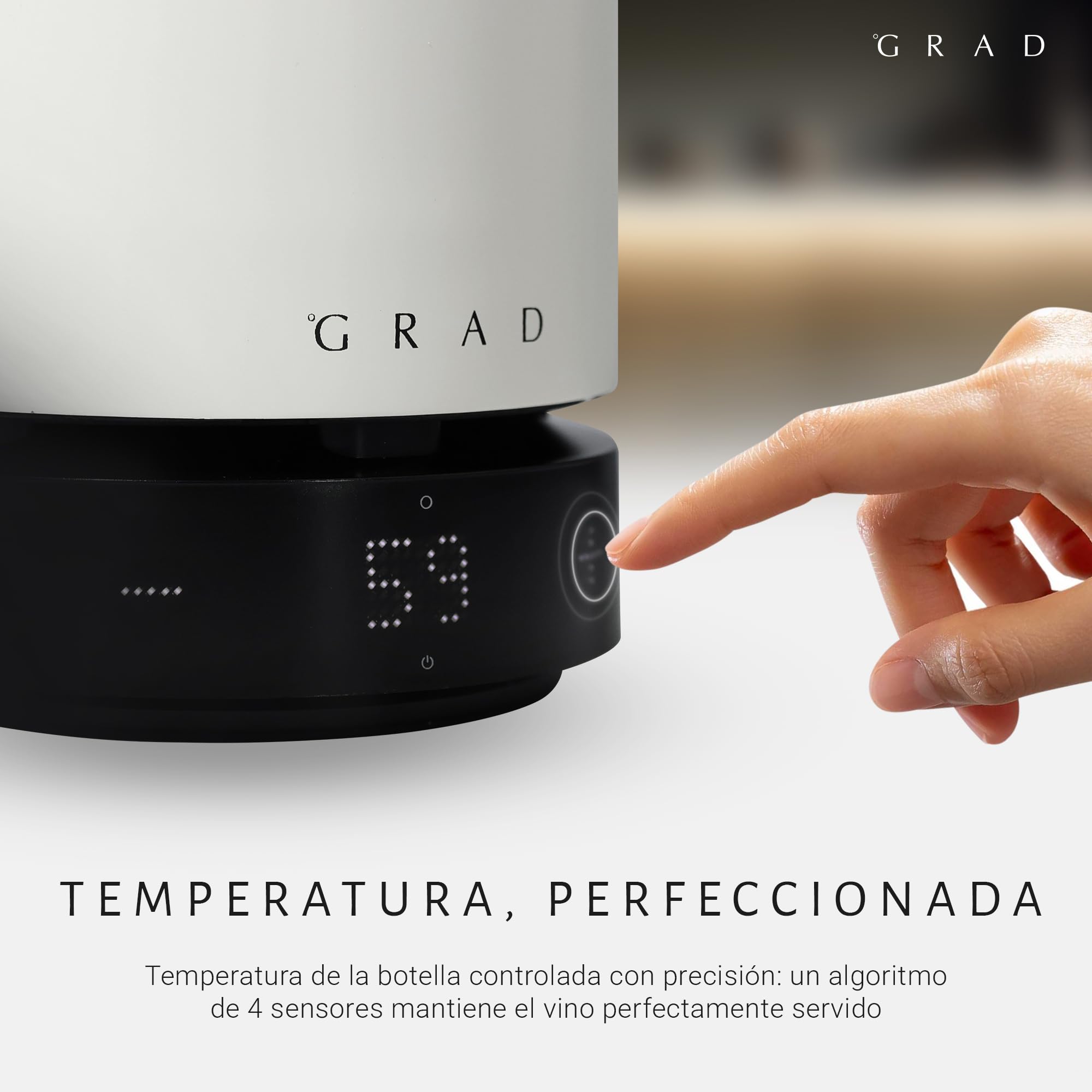 Grad No.1 Cooler(Blanco roto) enfriador silencioso,portátil con ajuste preciso temperatura enfriador botellas aislado mantiene bebidas frías horas regalo vino ideal para botellas hasta diámetro