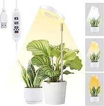 Mcbazel Plant Growing Light, 48 LEDs Full Spectrum Growing Light Lamp for Indoor Plant,10 Adjustable Brightness 180° Rotatable with Auto On/Off Timer 3/9/12H for Small Plant