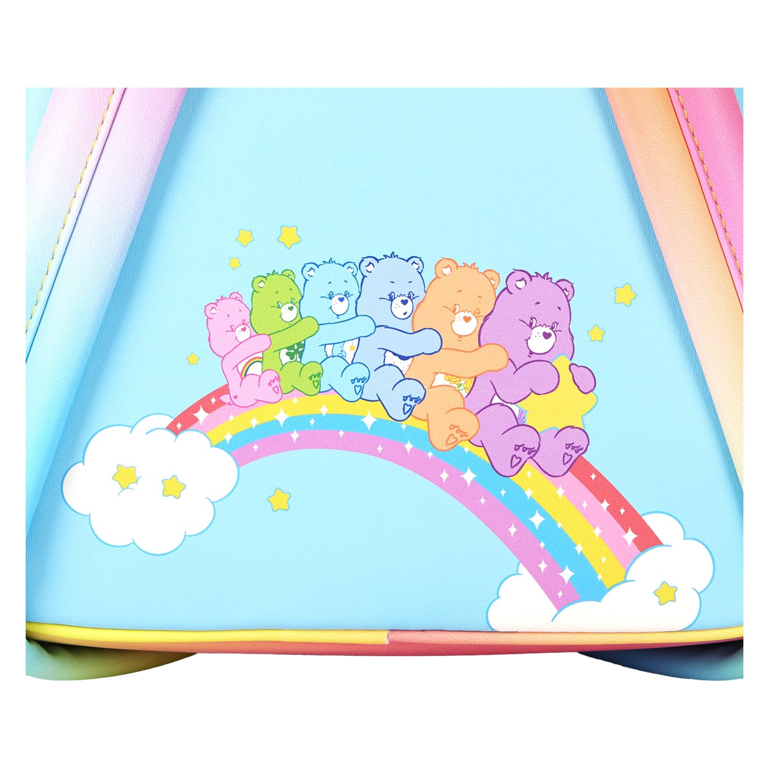 Loungefly Care Bears Rainbow Mini Backpack - Pastel Blue, Pink, Yellow, Green Loungefly Care Bears Cousins All-Over Print Nylon Square  main image 2