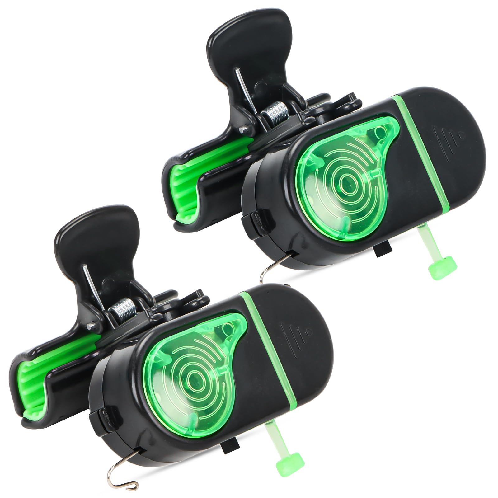 Byffoer Détecteur de touche de pêche à clipser avec lumière LED et son, sonnette de pêche, alarme électronique sensible, accessoire de pêche pour sports de plein air, adultes et hommes