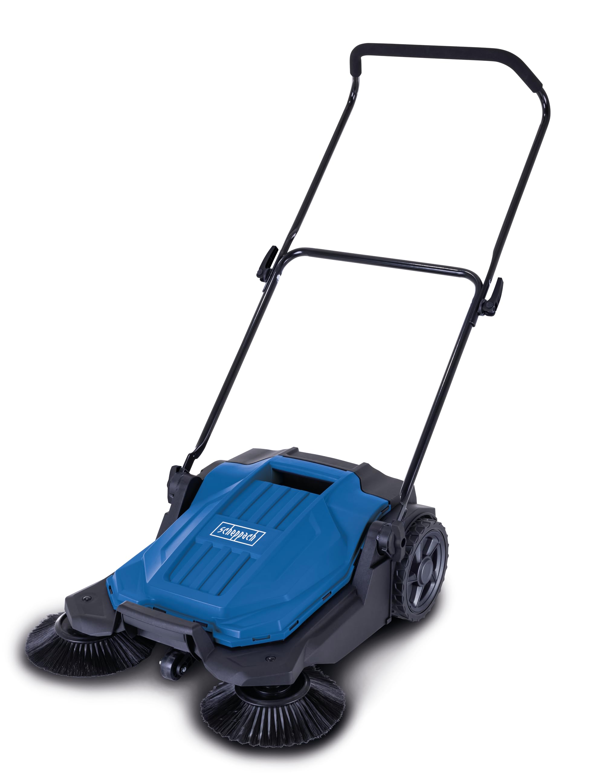 Scheppach Balayeuse manuelle S800 – Largeur de balayage 650 mm – Cuve 20 L | Système de balayage à 3 brosses | Capacité de balayage 2600 m² | Entraînement manuel
