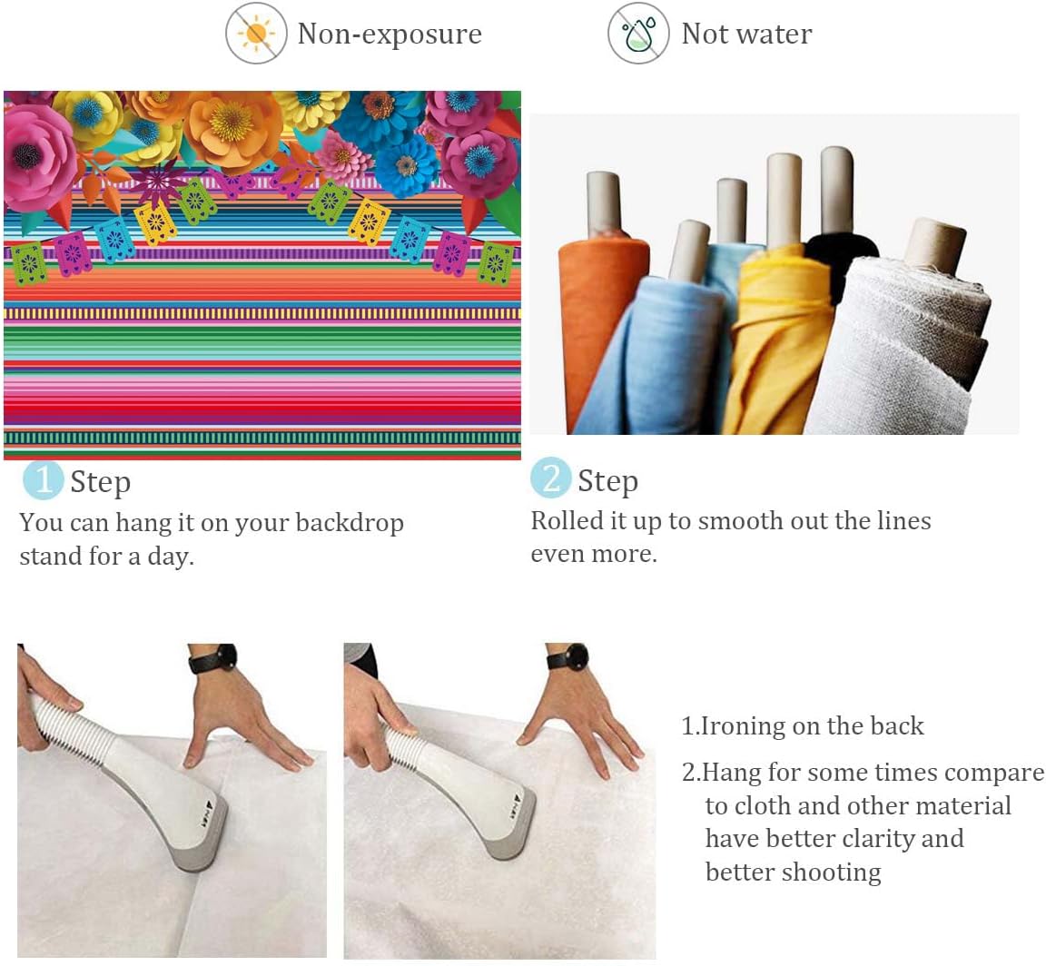 Mexican Fiesta Party Backdrop Fiesta Party Decorations 8x6FT Mexican Theme Striped Paper Flowers Background for Photography Baby Shower Birthday Party Decor Photo Props (96x72 inch)