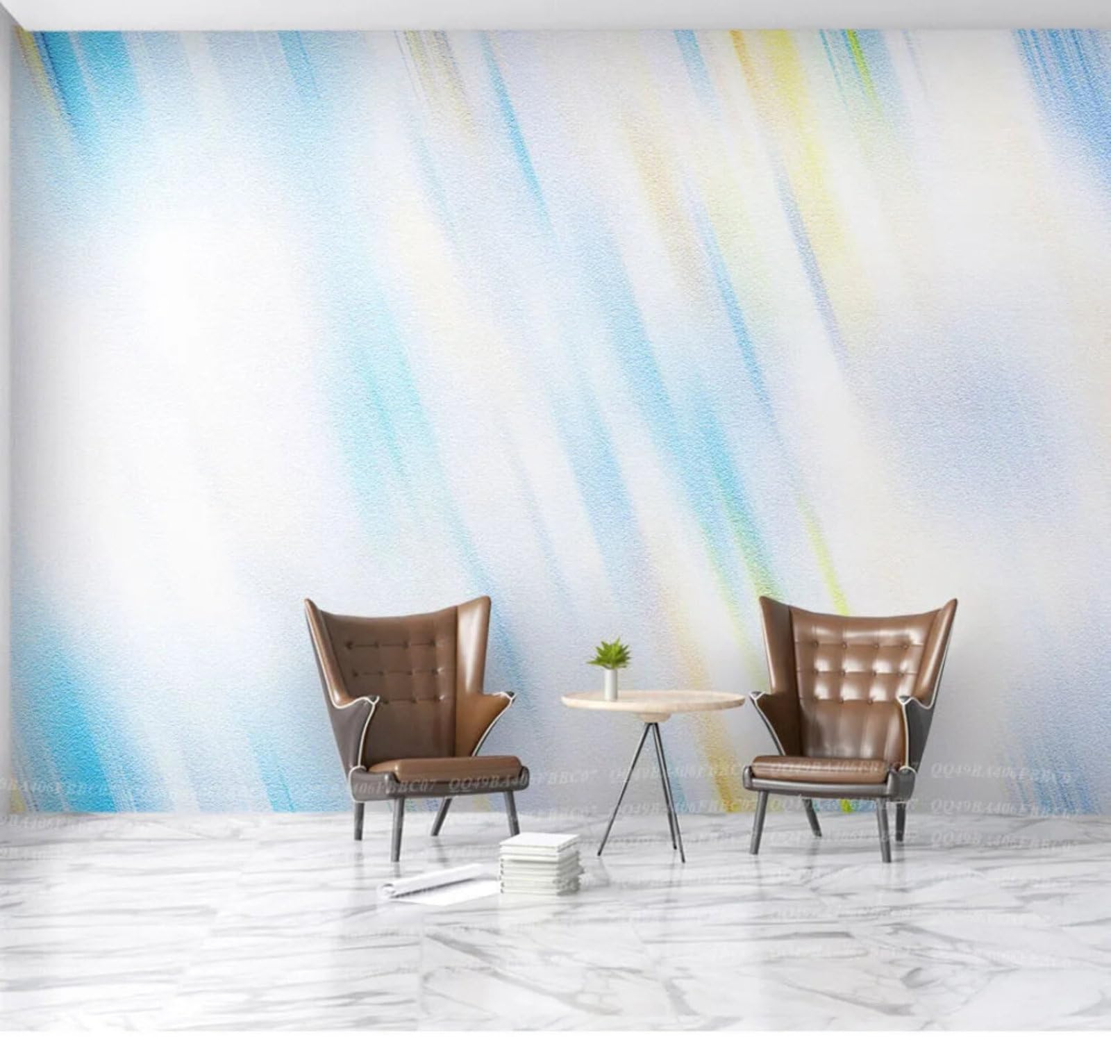 Fresh Abstract Blue Texture Unique 3D Wallpaper Easy Install Feature Office Living Room Sofa Bedroom TV Background Wall Decoration-350cm×256cm