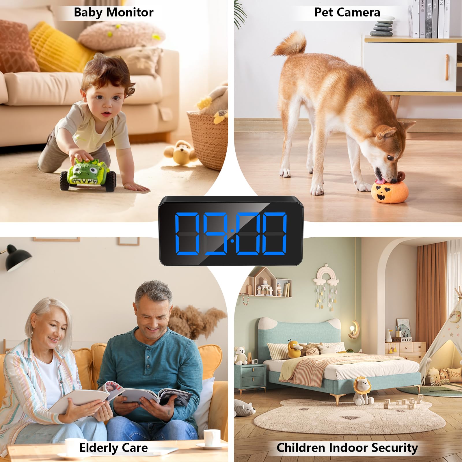 Telecamera Nascosta Spia WiFi, Dual Band Microcamera Spia Senza Fili, 1080P HD Spy Cam Orologio Videocamera Telecamera di Sicurezza con Visione Notturna IR Rilevamento di Movimento Controllo Tuyasmart