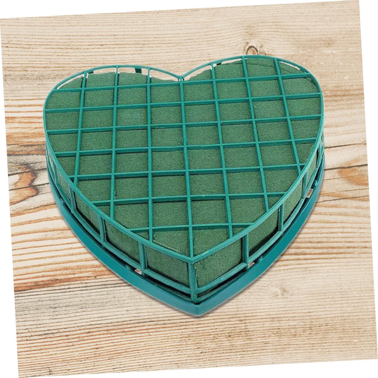 2pcs Heart-Shaped Flower Mud Wet Dry Flower Foam Casket Flowers Fresh Bouquet Large Floral Foam Blocks Suction Cups Decor Flower Green Mud Bubble Flower Foam Phenolic Wedding Car