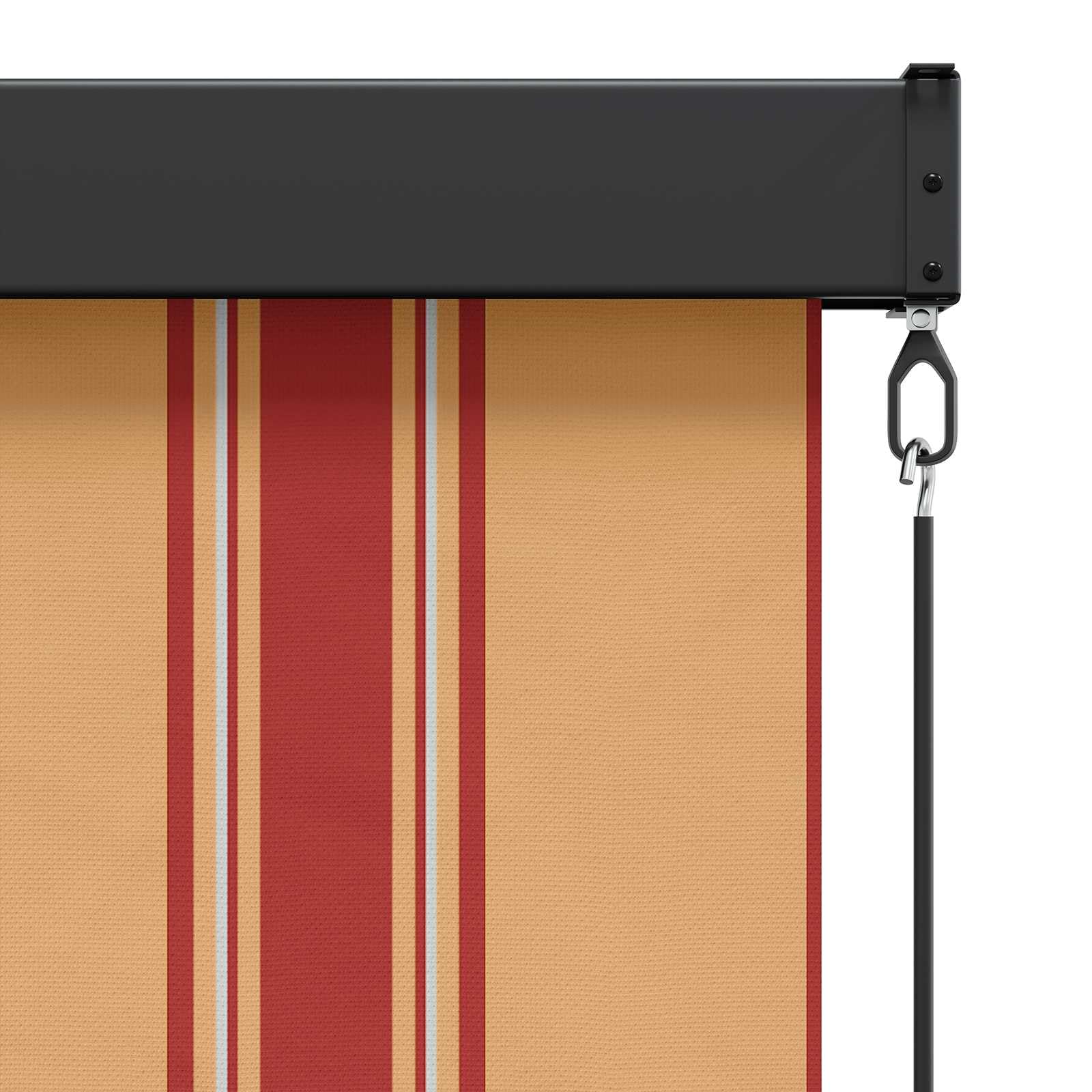 Store Enrouleur Extérieur Multicolore 140x250 cm - Brise-Vue Vertical Manuel à Manivelle en Polyester et Aluminium pour Balcon, Terrasse, Patio et Jardin