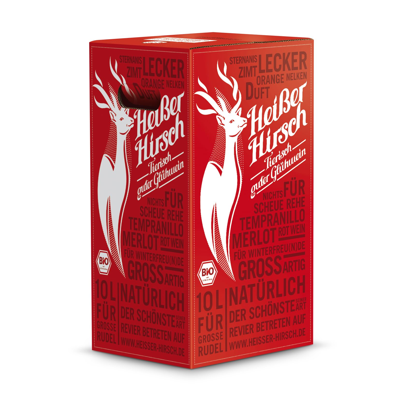 HEISSER HIRSCH - Tierisch guter Glühwein (10 l, rot) 10l Bag in box (Kanister)