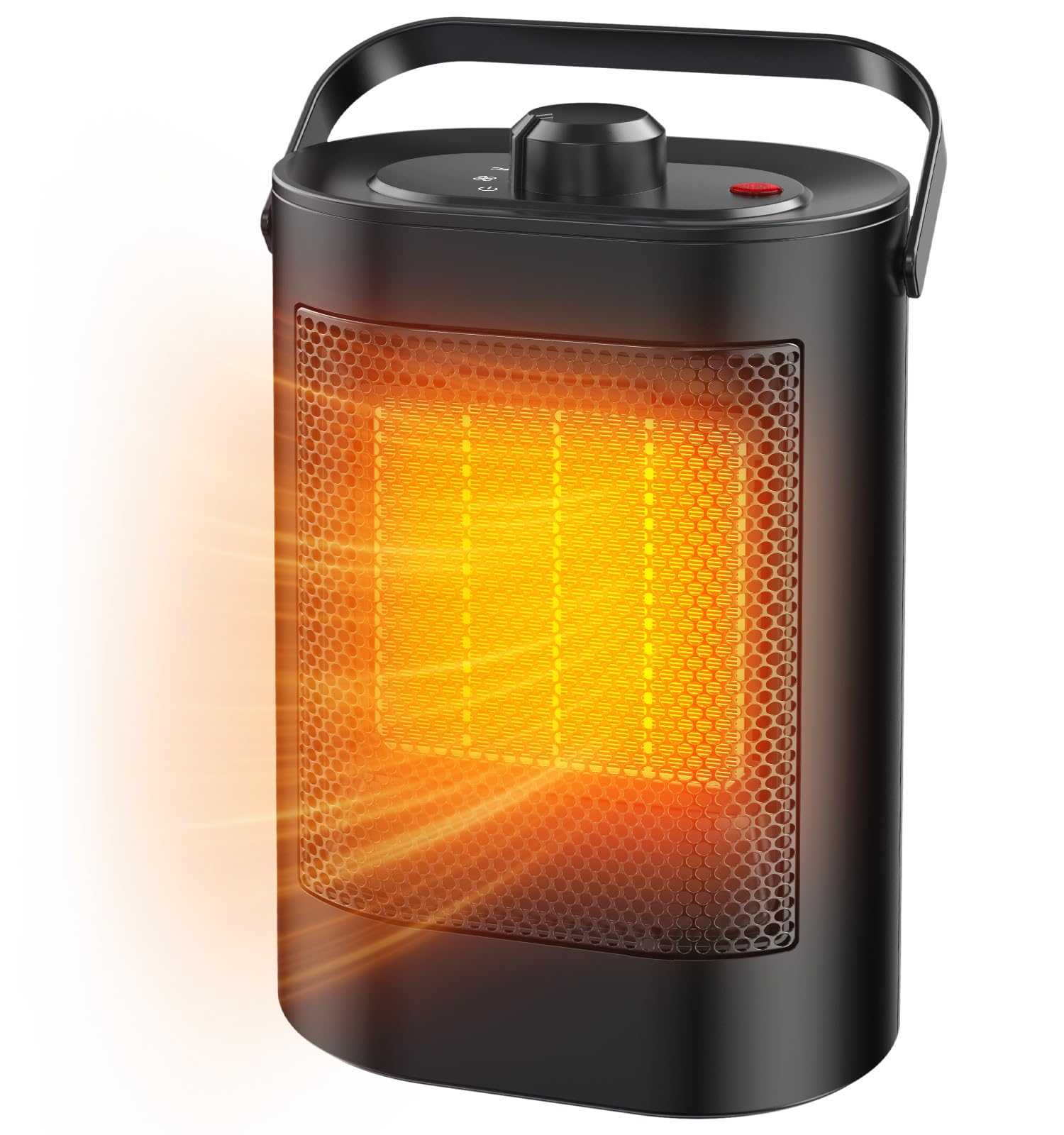 Stufetta Elettrica Basso Consumo 1500W per Uso Domestico, 3 modalità, in Ceramica PTC, Protezione da Surriscaldamento e Ribaltamento, Stufe Elettriche Portatile per Soggiorni, Uffici