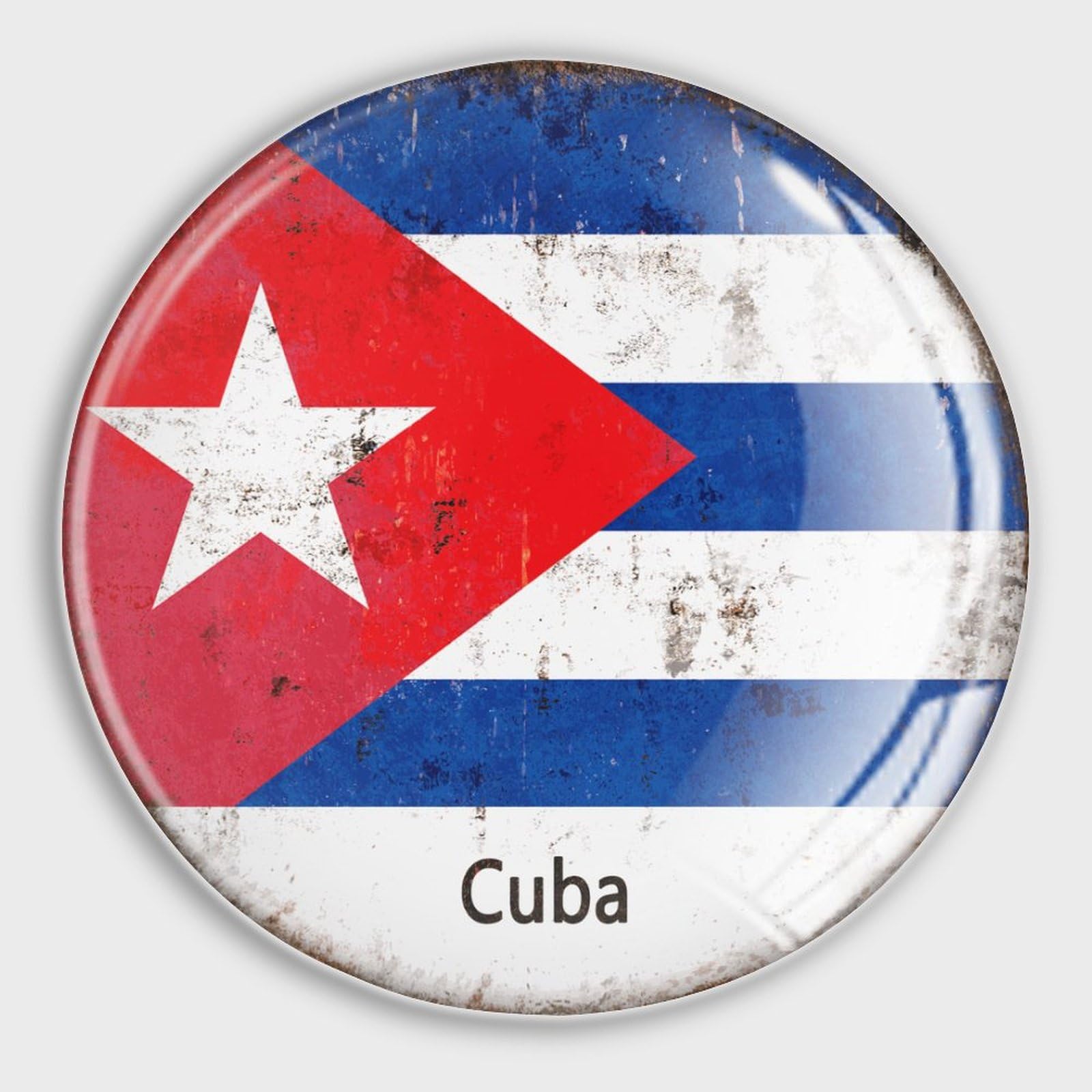 Aimants Cuba pour frigo et cuisine motif patriotique en verre rond puissant lot de 4