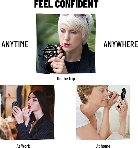 Miniatura 7 de Calyders Good Friends are Like Stars Espejo de bolsillo compacto de viaje (negro) y pulsera de hojas Caja de regalo para cumpleaños, boda,