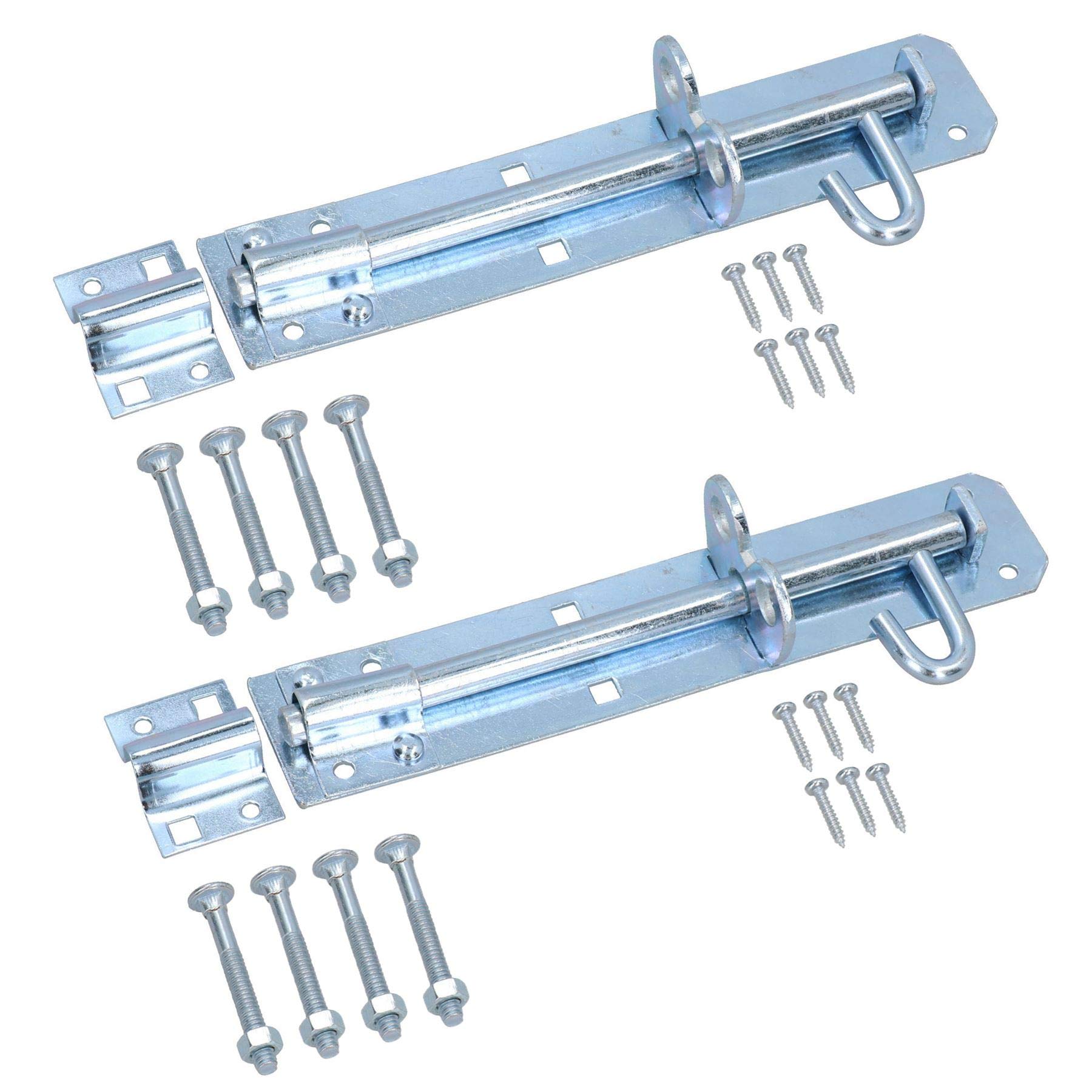 8” (200mm) Galvanised Brenton Slip Bolt Padbolt Slide Latch Lock Sheds Gates 2pk