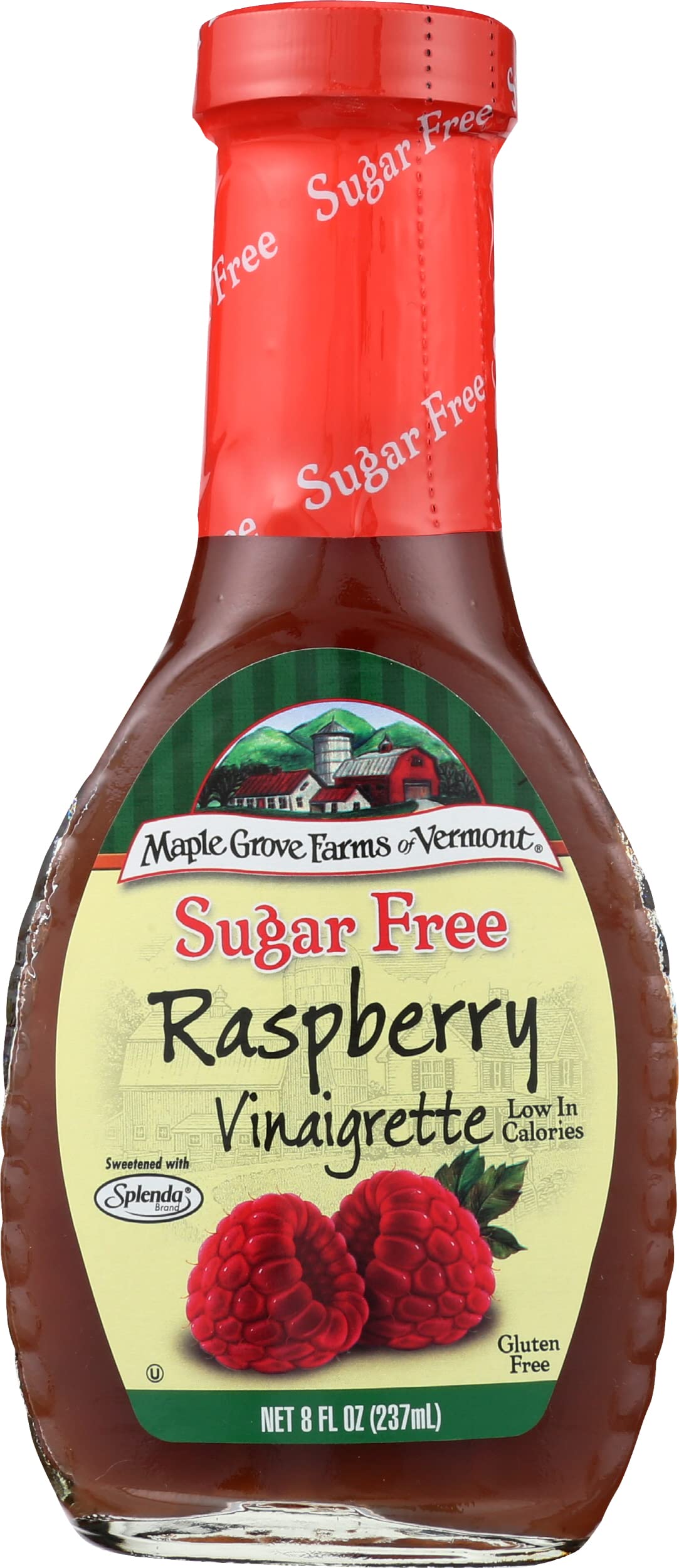 Maple Grove Raspberry Vinaigrette Dressing, Sugar Free, Gluten Free, 8 Ounces (Pack Of 6)