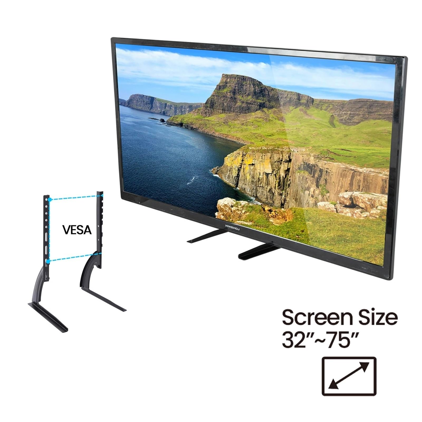 Supporto Da Tavolo Universale for TV, Adatto for TV Da 32 A 75 Pollici, Con Base Robusta Che Supporta Fino A 110 Libbre