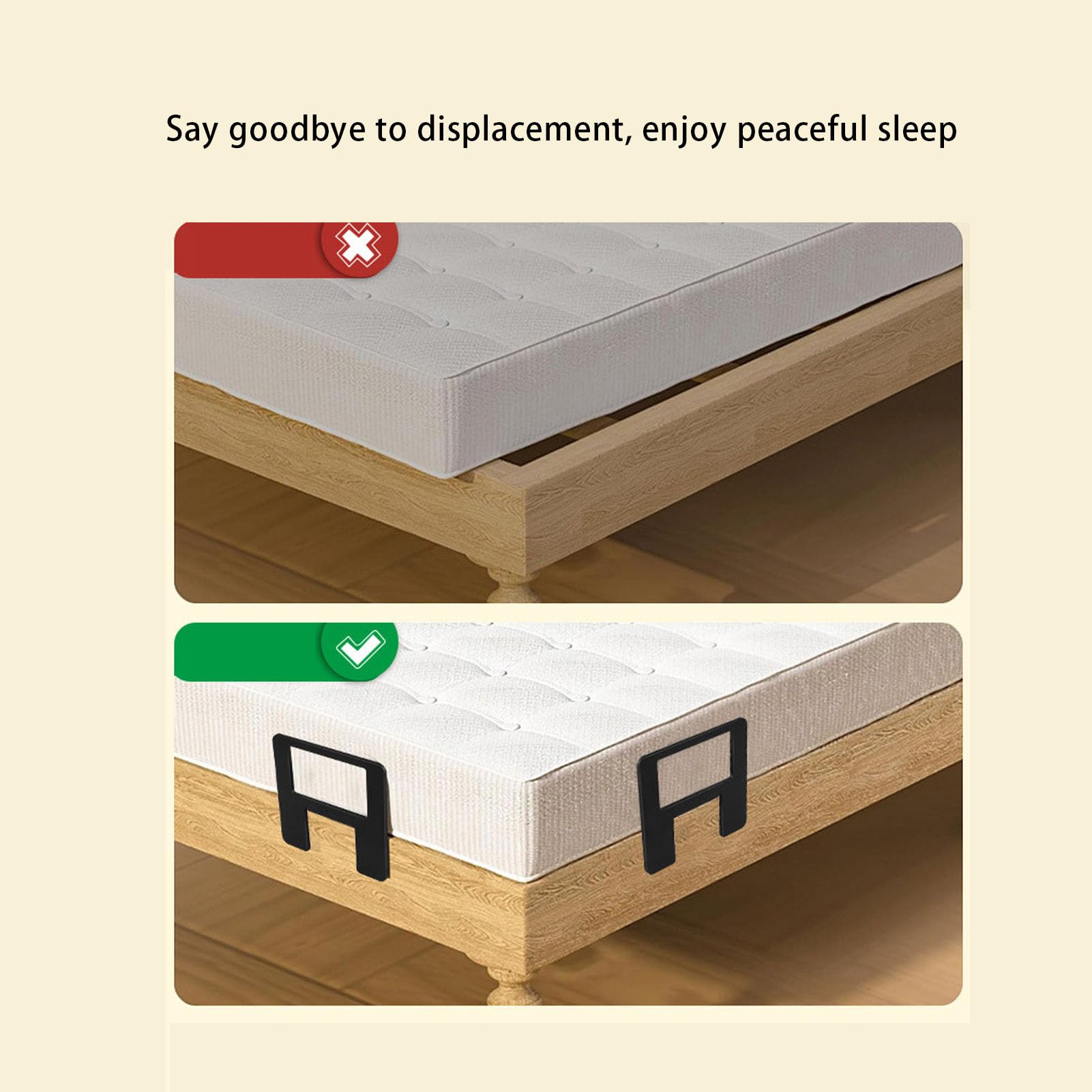 Zerodis Joints de Matelas 6 Pièces, Entretoises de Lit Antidérapantes avec Pinces Réglables pour Supports de Matelas, Cadres de Lit et Support en Métal