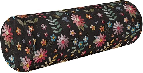 Miniatura 1 de FRODOTGV Beautiful Colorful Flowers Bolster Pillow Covers Firm Neck Roll Pillow Round Pillows Decorative Throw Pillows Cylinder Neck Roll Pillow Car