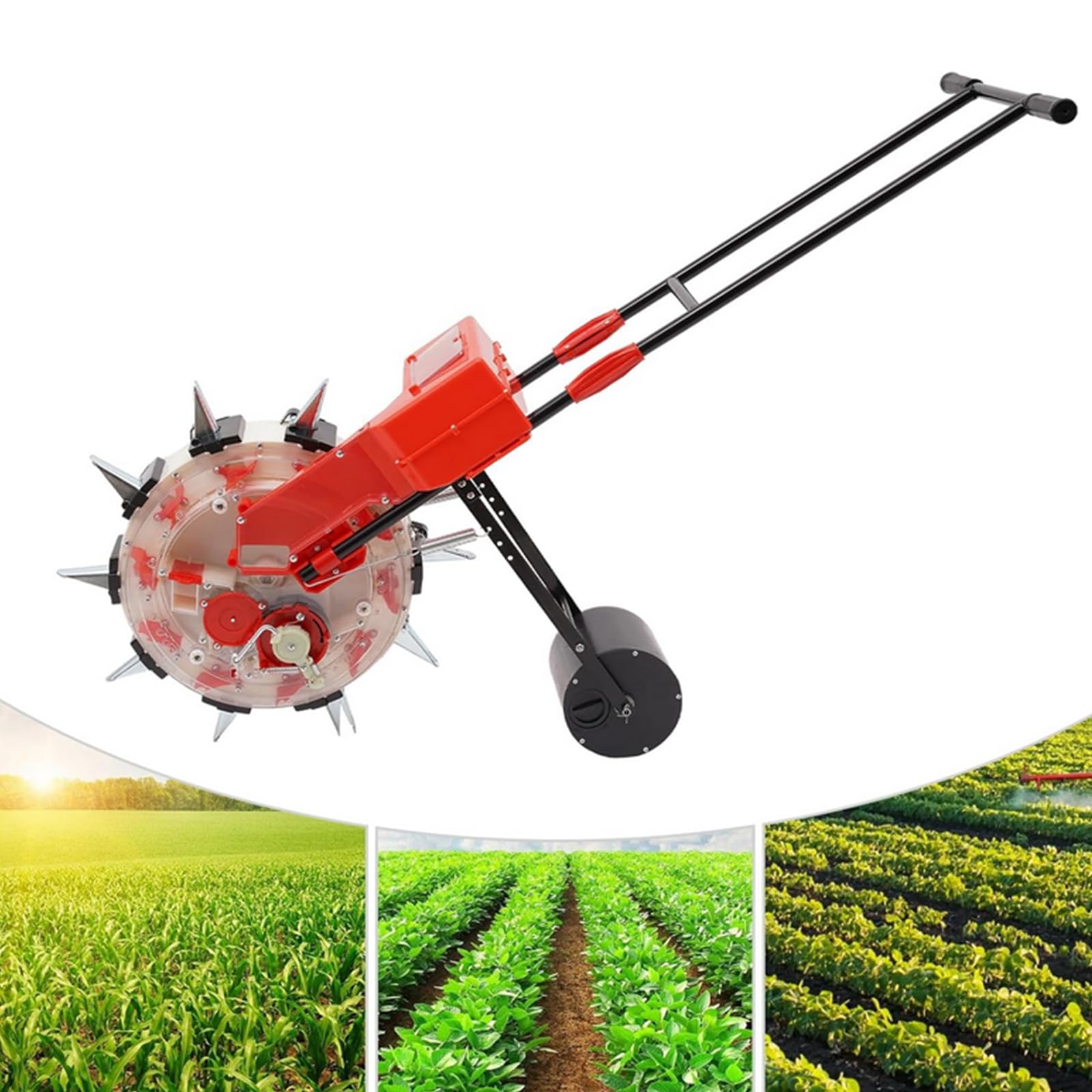 Sembradora de Trigo de Empuje Manual, sembradora de maíz de Empuje Manual hortícola de precisión sembradora Manual equidistante y cuantitativa para Soja maíz de maní algodón Soja
