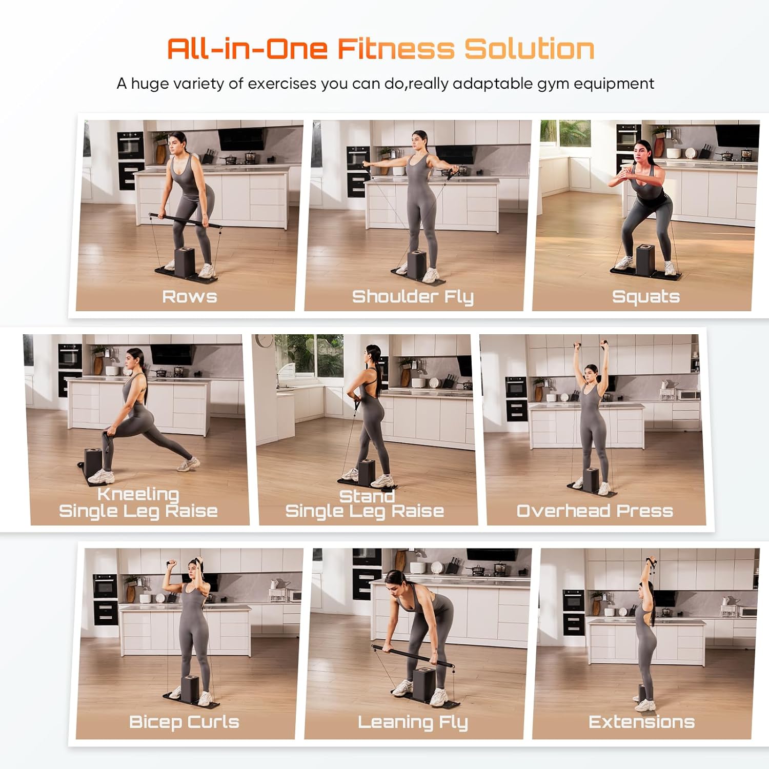 Home Gym Cube Smart Fitness Equipment, All in One Foldable Portable Cable Weight Machine Workout Equipment, Full Body Strength Training Exercise Box 160 LBS Resistance Adjustable Tonal Gym