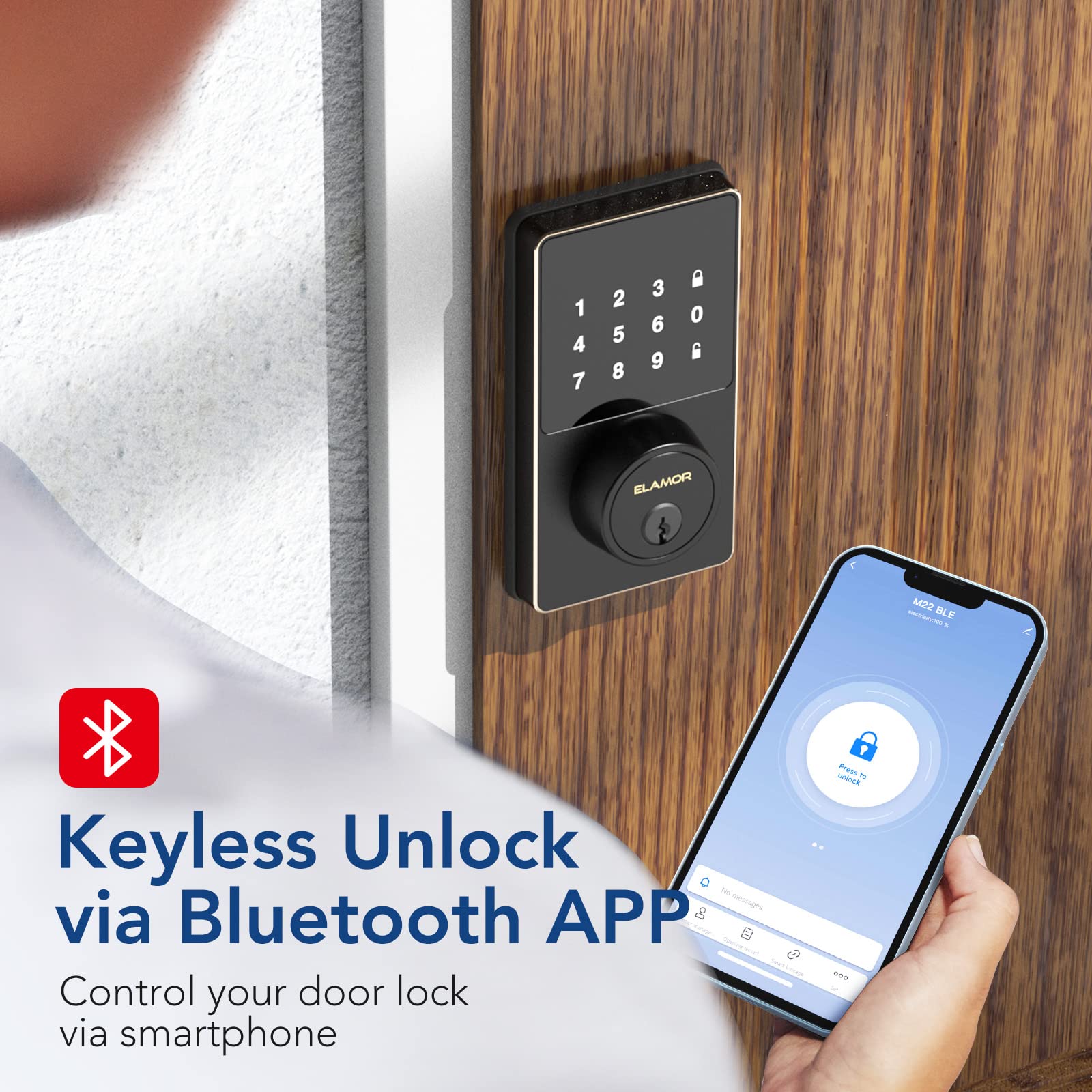 Buy Smart Lock with Bluetooth, Keyless Entry Door Lock with Touchscreen