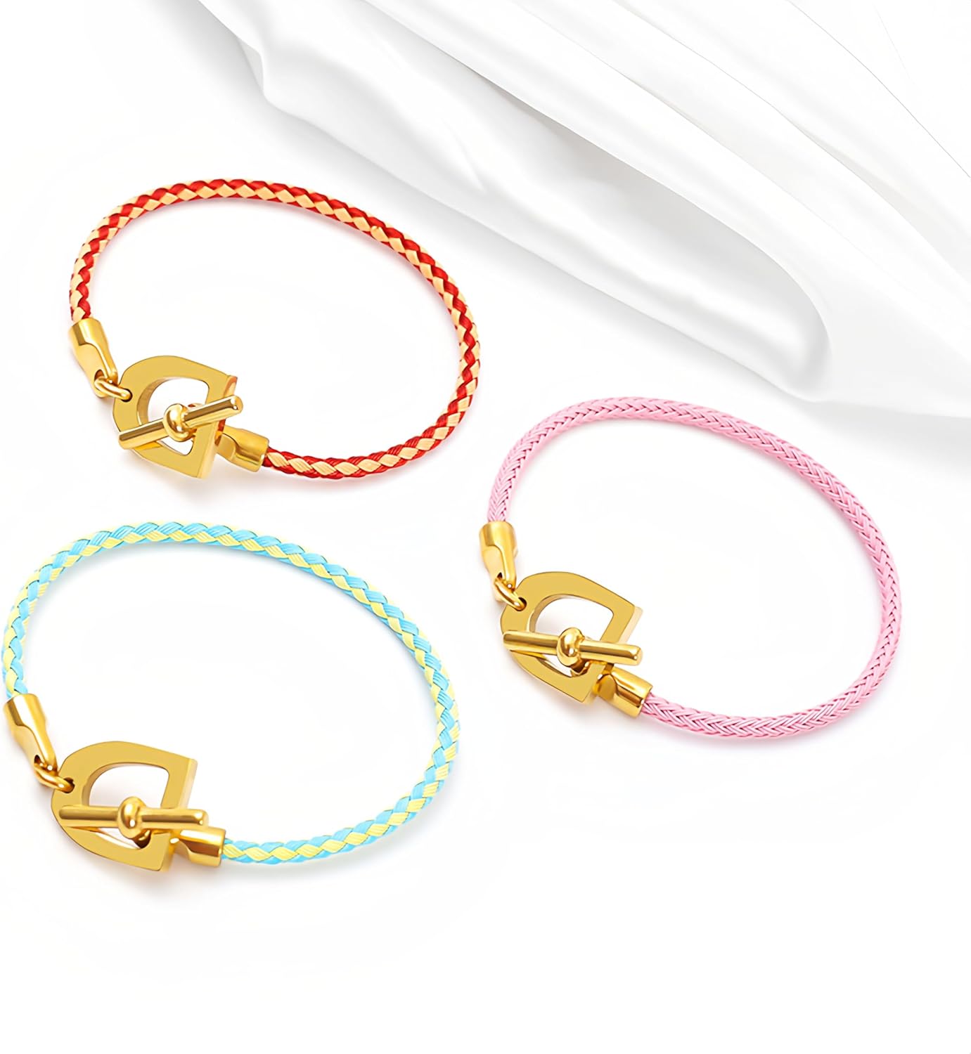 Bracelets Fashion for Men Women Cuff Bracelet, Charm Bracelet Titanium Steel 18K Gold Plated Bracelet Love Wire Rope Bracelets, Women's Gift Jewelry - Image 3