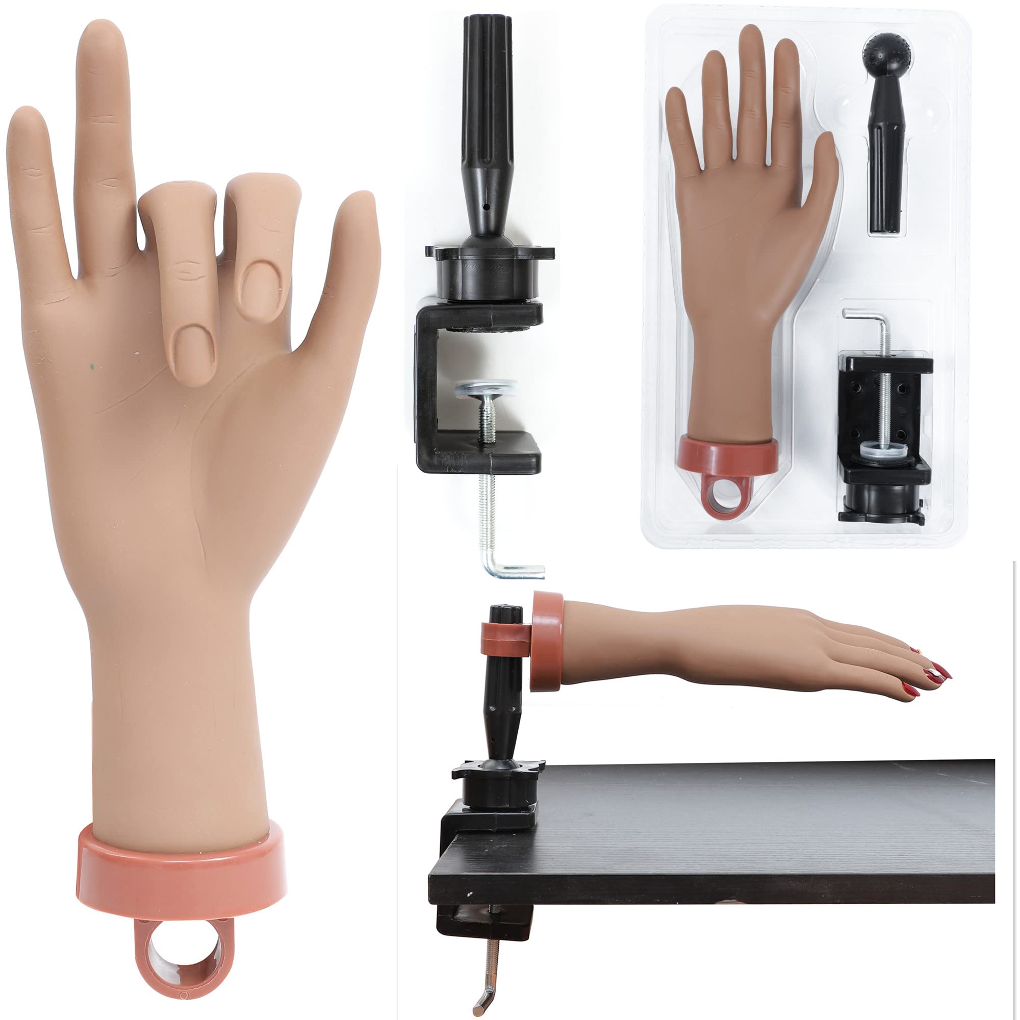 FU SHENNail Practice Hand and Clamp Holder