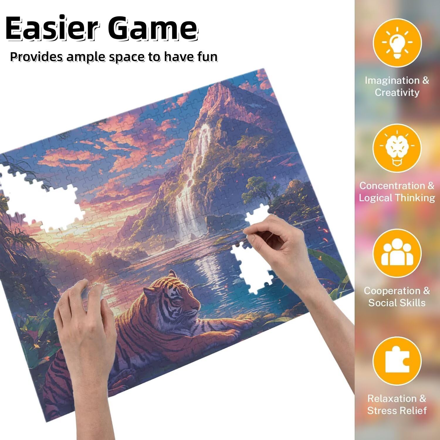 Jigsaw Puzzle, 5000 Pezzi Puzzle Classici, Tigre Puzzle Rilassamento Intelligence, Mpossibile Difficile Puzzle Impegnativo per Adulti Puzzle Gioco Familiare, Regalo per Amore Amico Foresta fr0-343