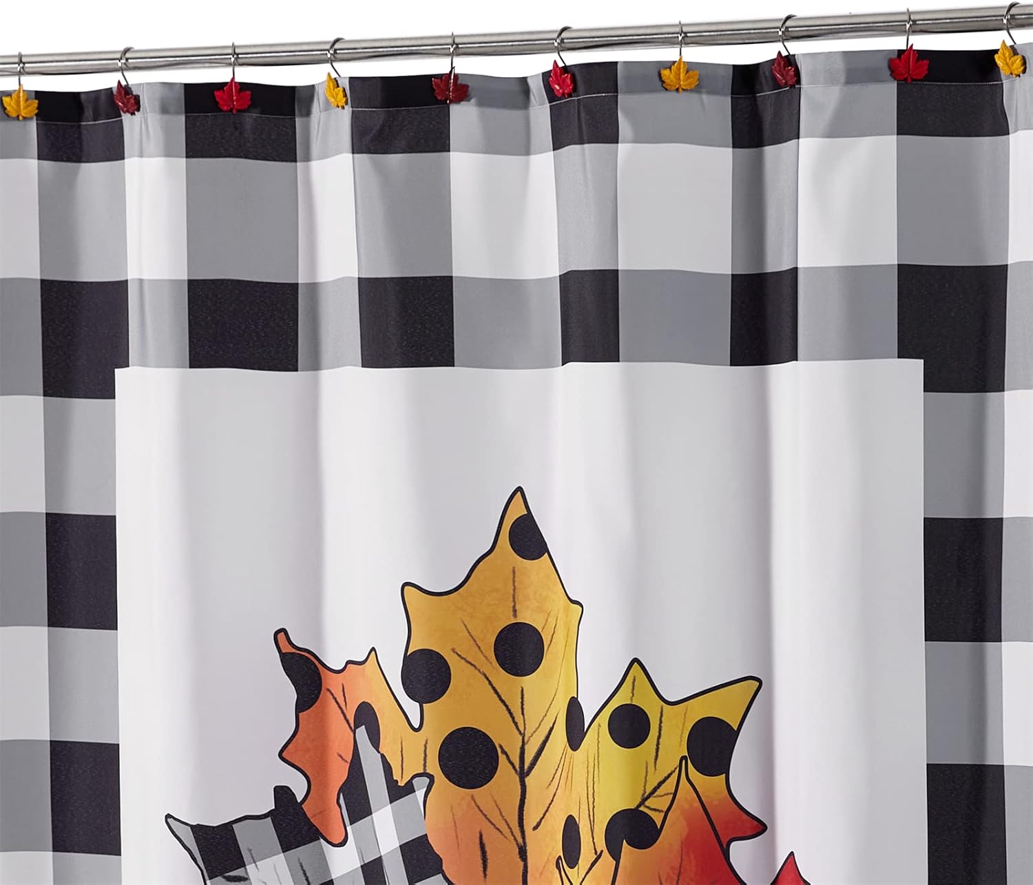YoKii 12PCS Maple Leaf Decorative Shower Curtain Hooks Rings for Fall Autumn Plant Shower Curtains Bathroom Decorations Accessories, Metal Rustproof Thanksgiving Cute Fall Leaves Shower Curtain Rings : Home & Kitchen