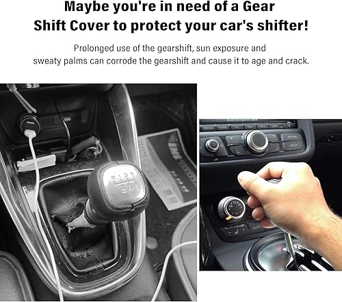 Miniatura 6 de IHOTDER 2 fundas para pomos de palanca de cambios de automóvil, funda de silicona antideslizante para palanca de cambios con diseño de masaje para
