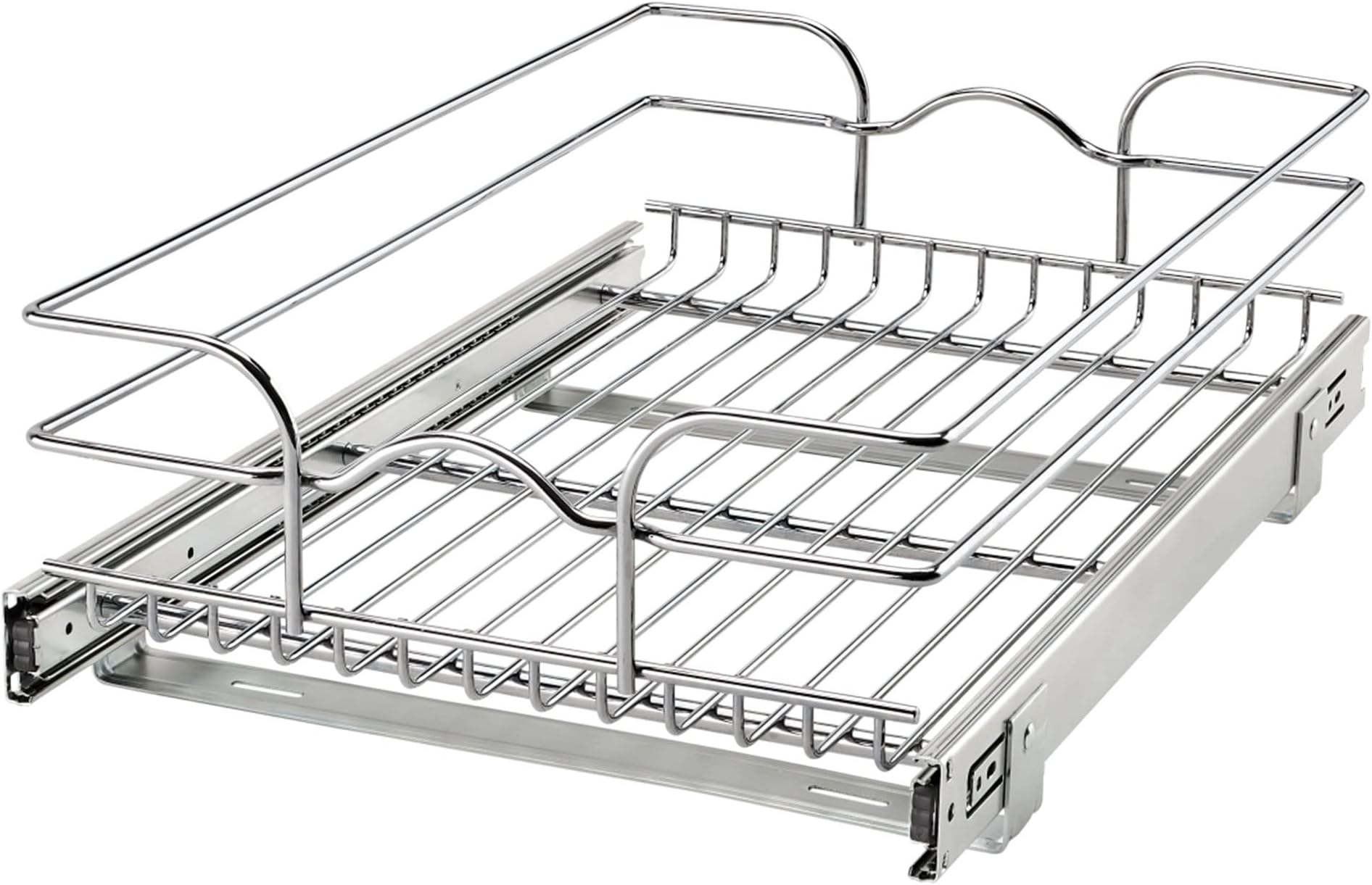 Kitchen Cabinet Wire Pullout Shelf and Drawer Organizer Pantry Storage with Basket and Mounting Hardware, 15 x 22 In, 5WB1-1522CR-1