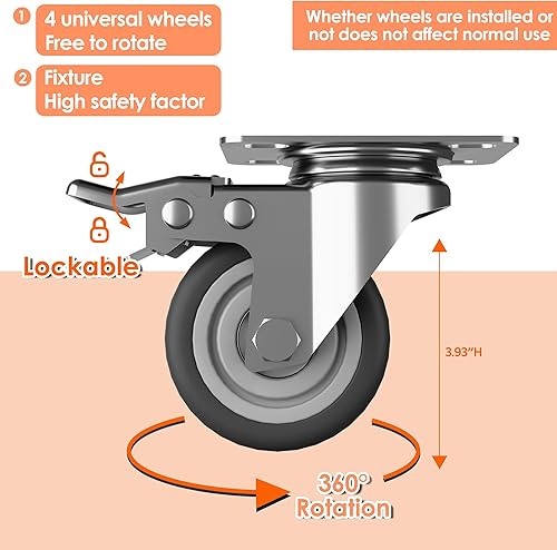 Miniatura 8 de Aobabo Gabinete de almacenamiento de metal con ruedas, gabinete de almacenamiento de oficina resistente con cerradura, gabinete de acero con 2