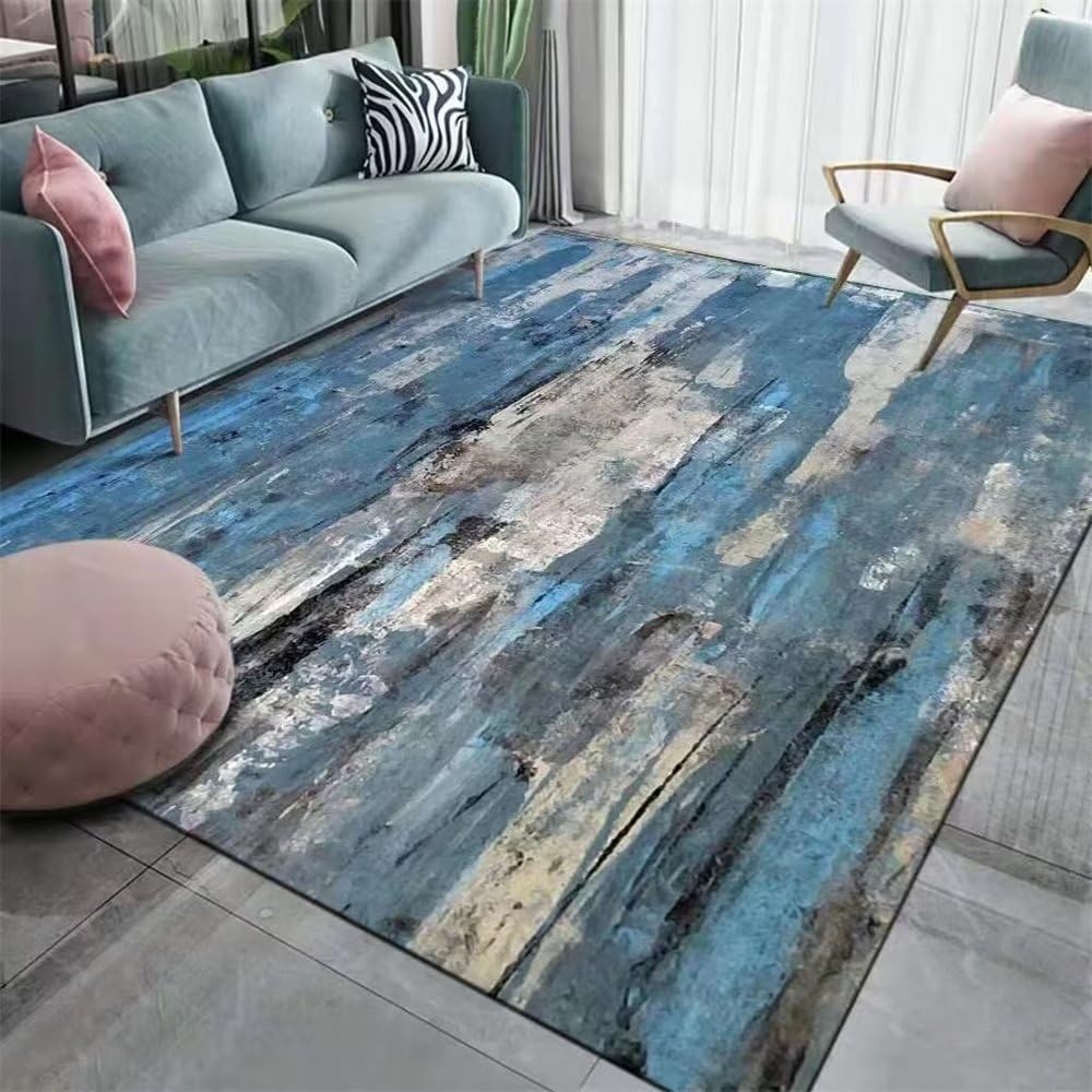 Wohnzimmer Stuhl Teppich Abstrakt und minimalistisch läufer Teppich blau Teppich jugendzimmer mädchen bodenbelag Balkon deko Teppich Wohnzimmer Stuhl Teppich rutschstopp teppich160x230CM
