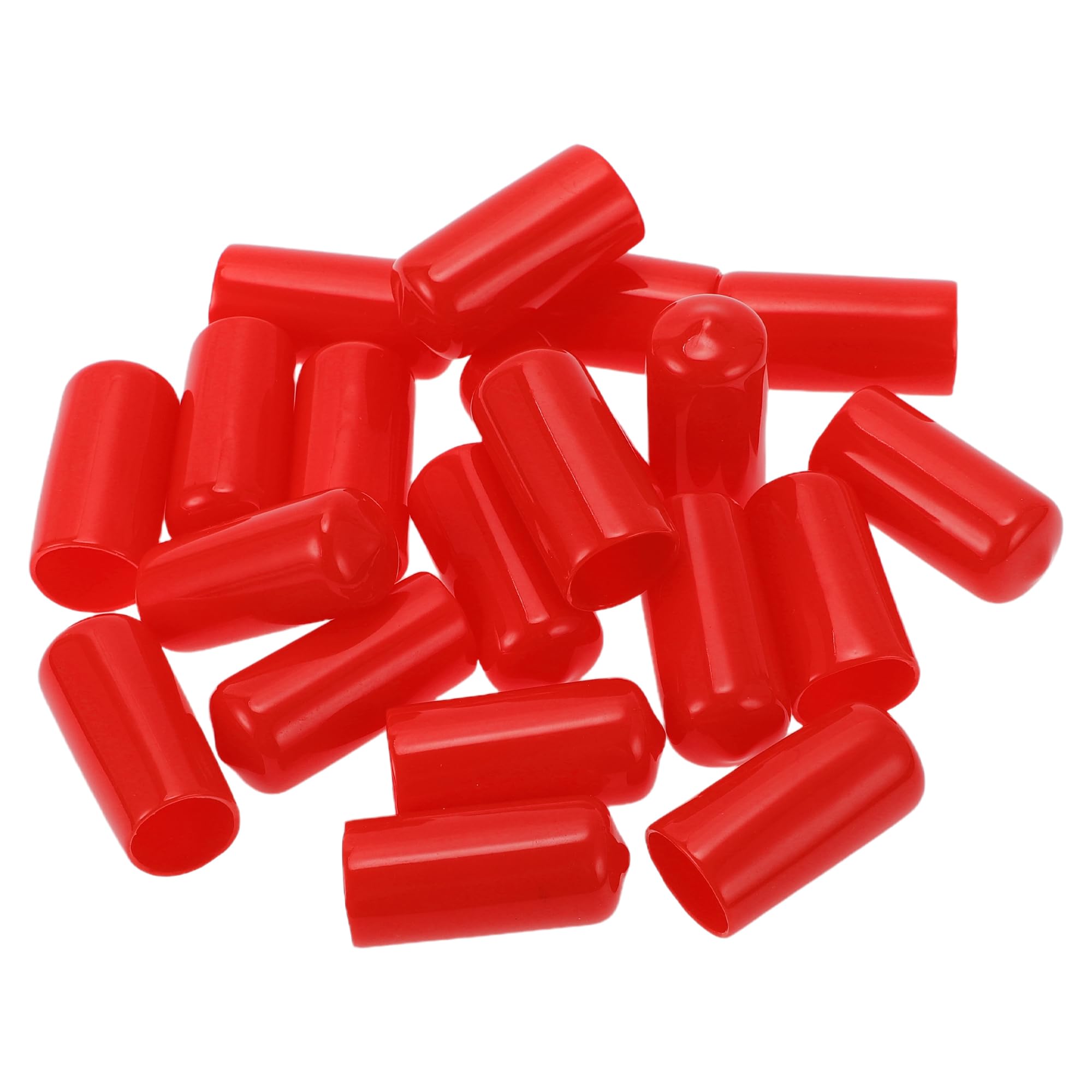 A ABSOPRO Wheel Lug Nut Bolt 17mm Rims Tire Nut Screws Dust Cap Cover Nut Protection PVC Red 20 Pcs