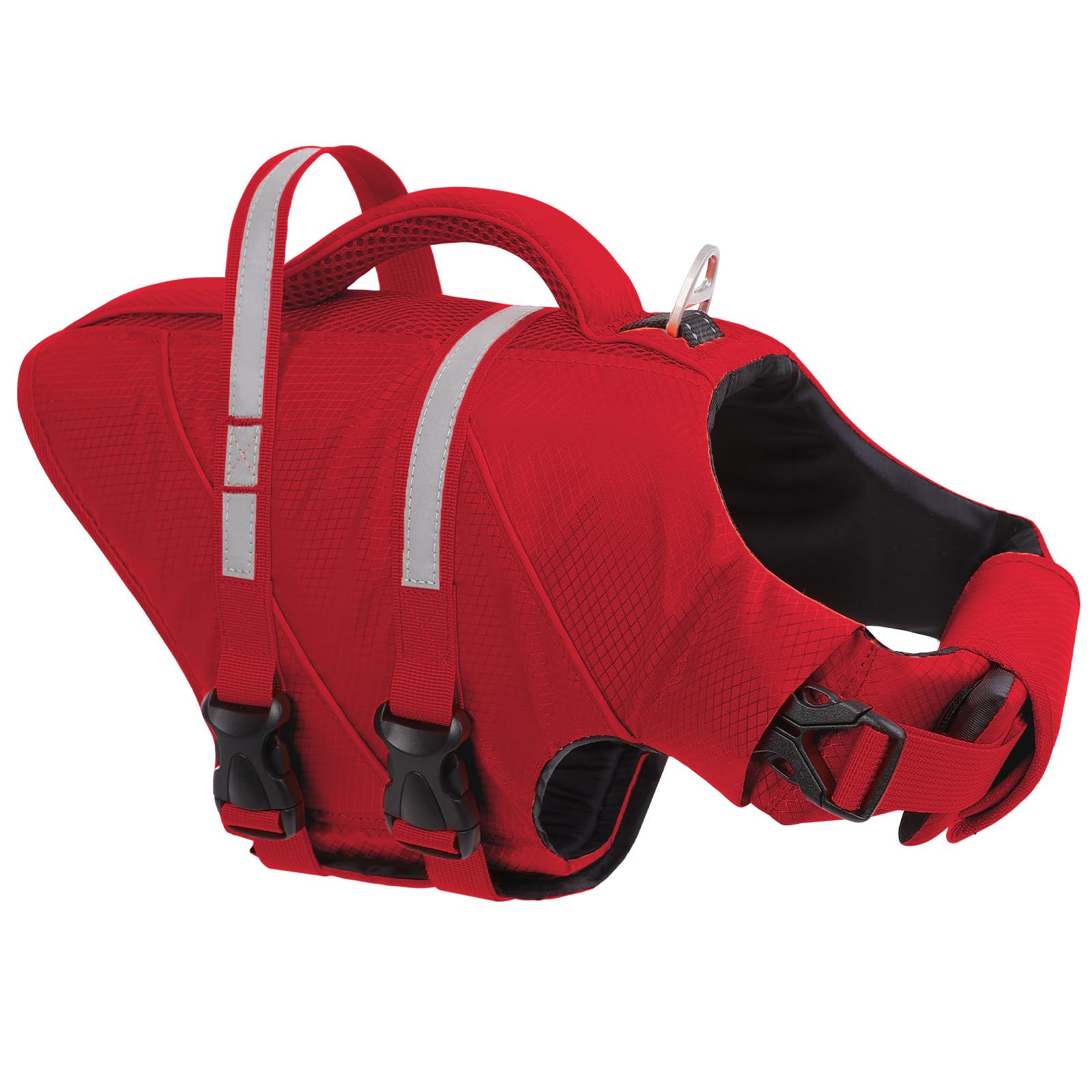 KONVINIT Chaleco Salvavidas Reforzado para Perros Grandes, Gran Flotabilidad, Cinturón con Hebilla Rápida & Argolla Resistente, Alta Visibilidad Naranja, para Deporte y Seguridad