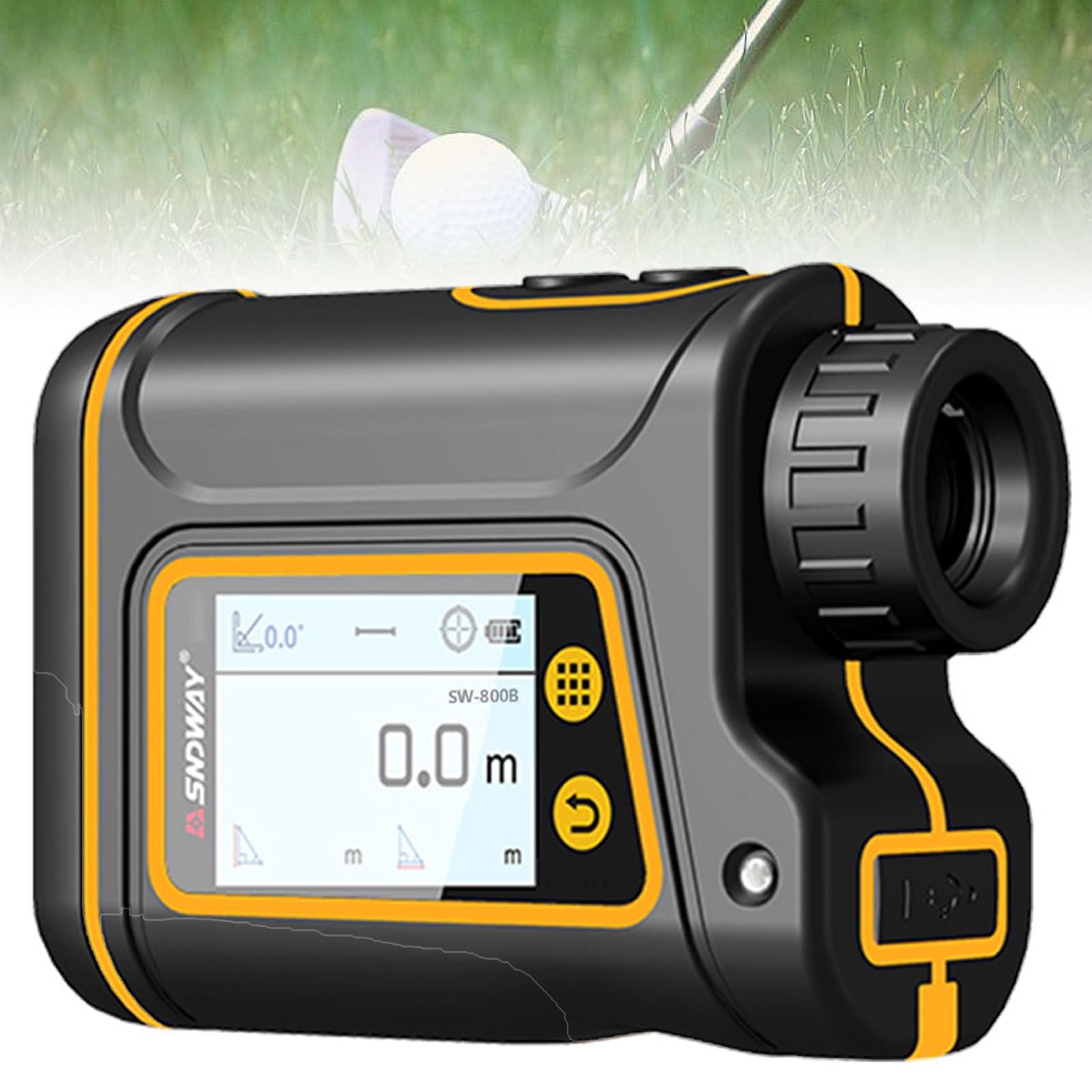Télémètre de golf 1500m avec balayage continu et écran tactile noir